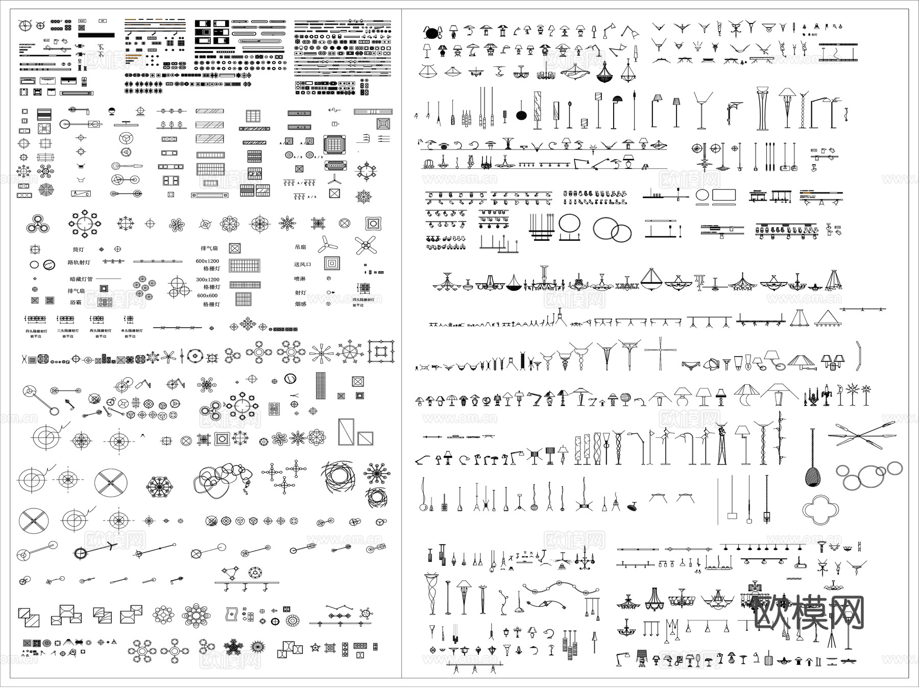 灯具CAD图库cad施工图