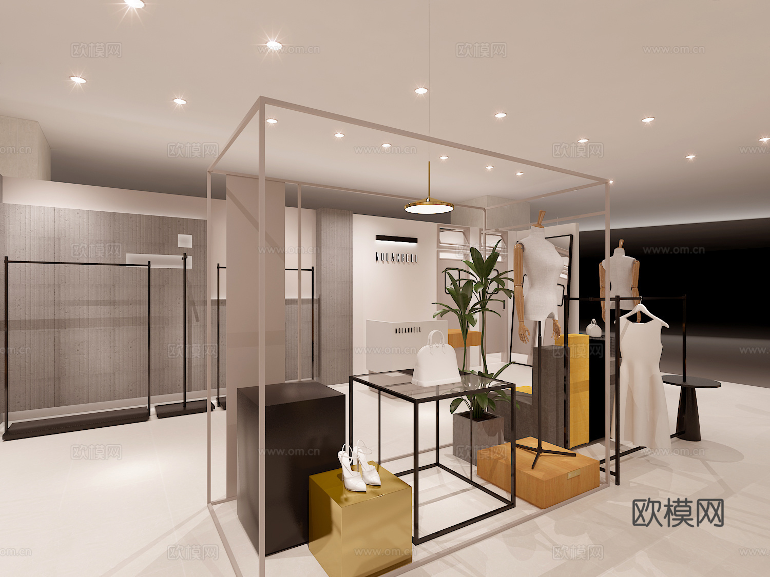 现代服装店商场中岛店3d模型