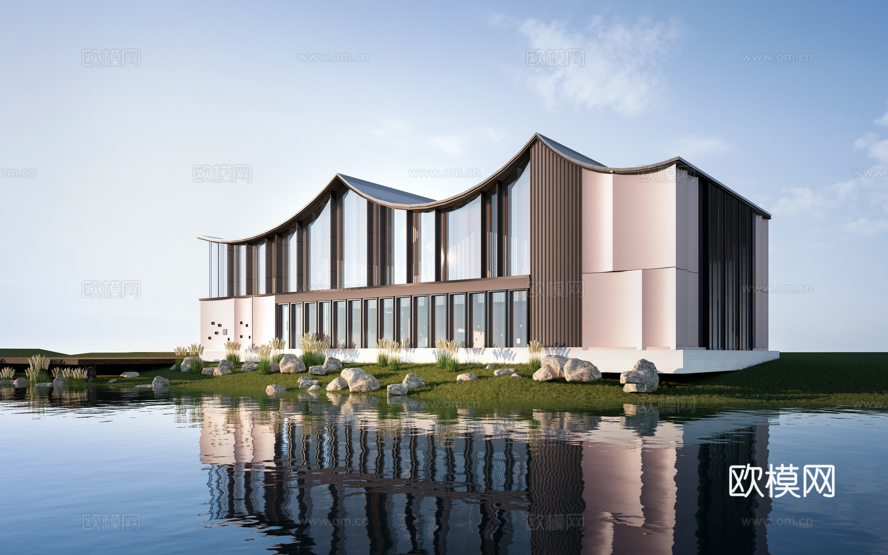 现代公共建筑 美术馆建筑 美术馆建筑 商业建筑su模型
