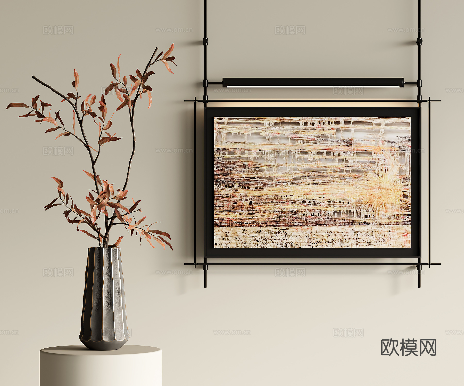 中古风装饰画su模型