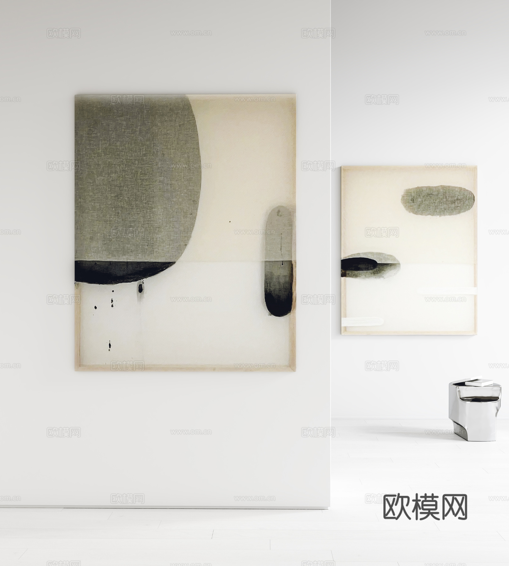 现代挂画 装饰画 客厅挂画 玄关挂画 角几3d模型