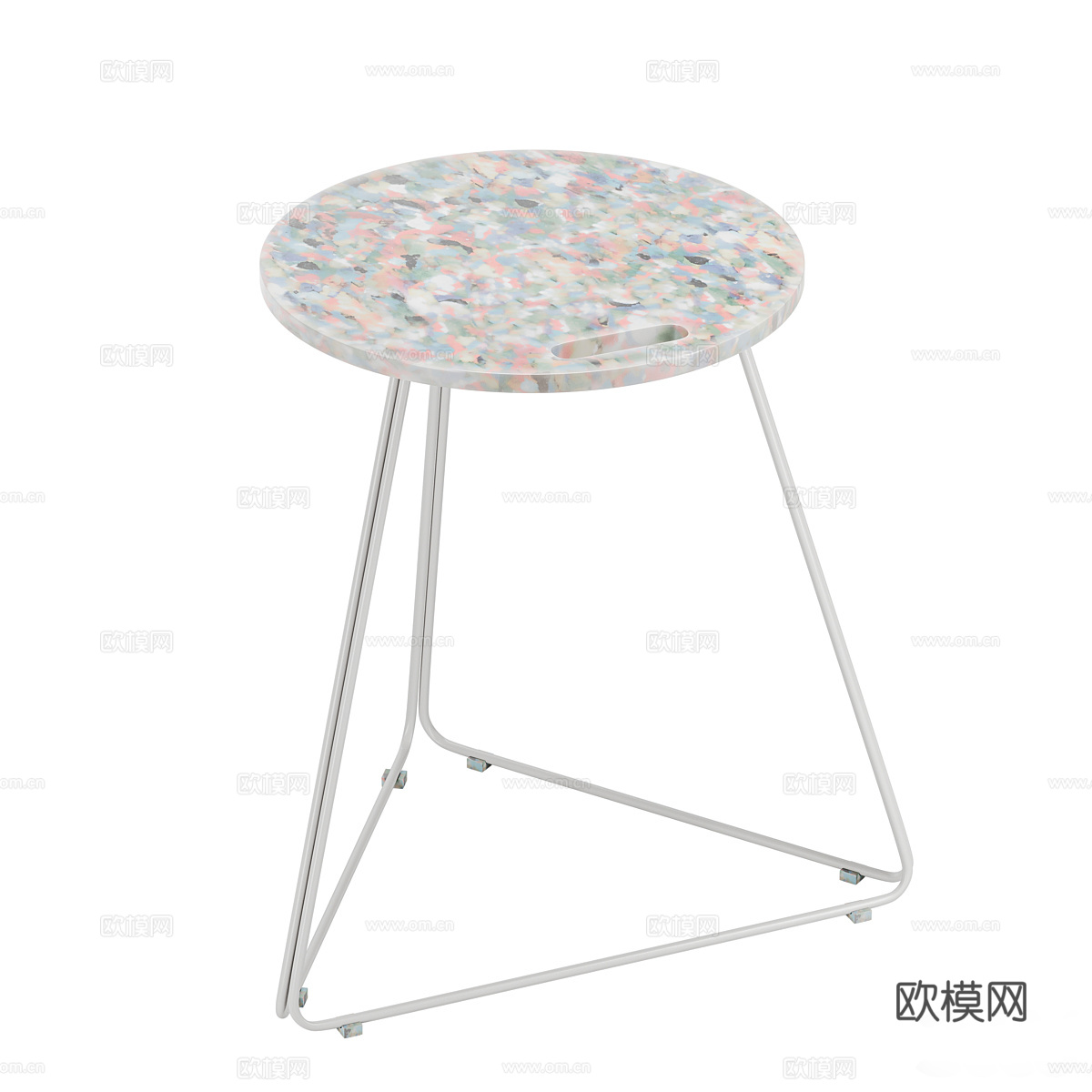 现代意式极简不锈钢吧台椅3d模型