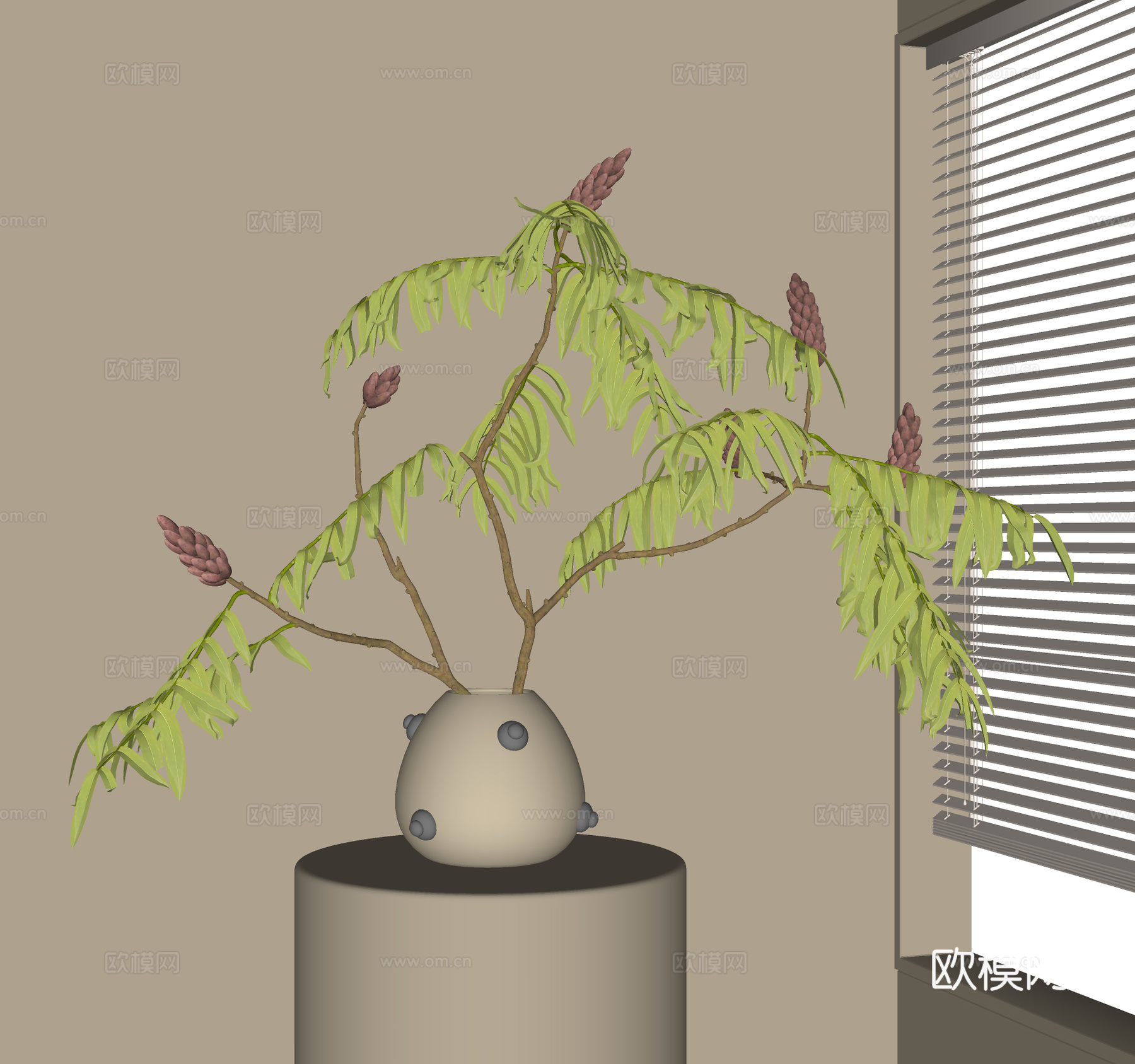现代花瓶花艺su模型