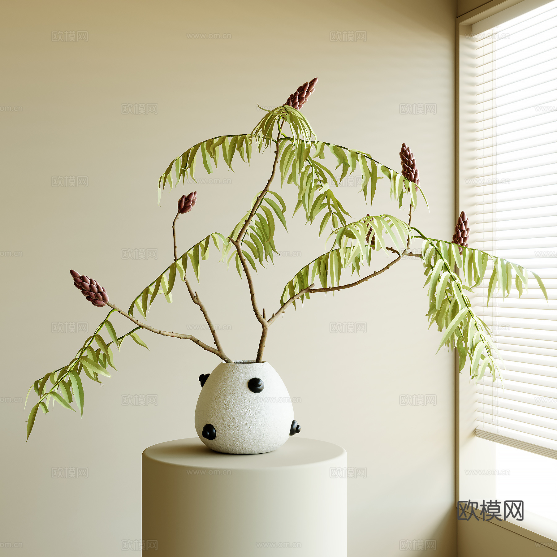 现代花瓶花艺su模型