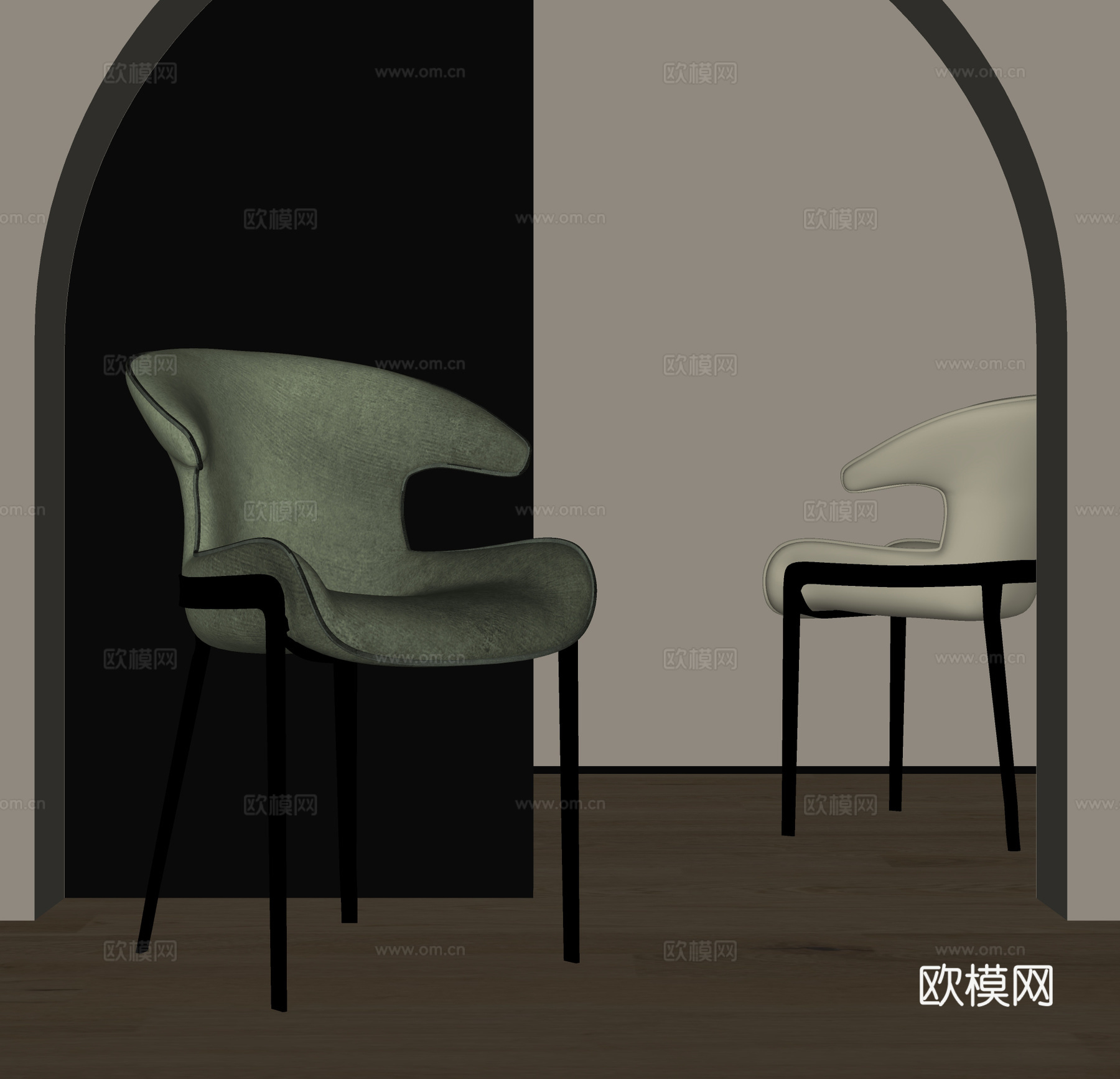 现代餐椅su模型