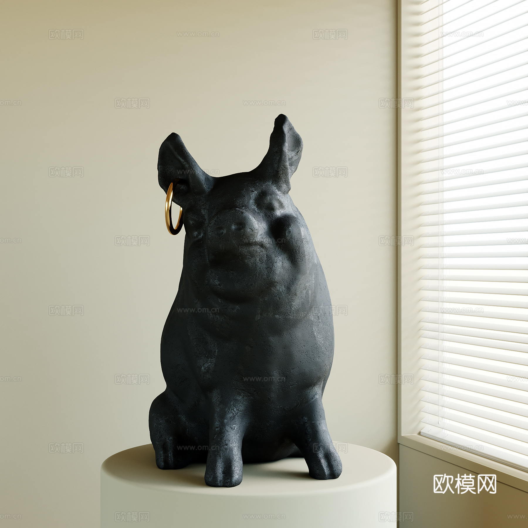 现代雕塑摆件su模型