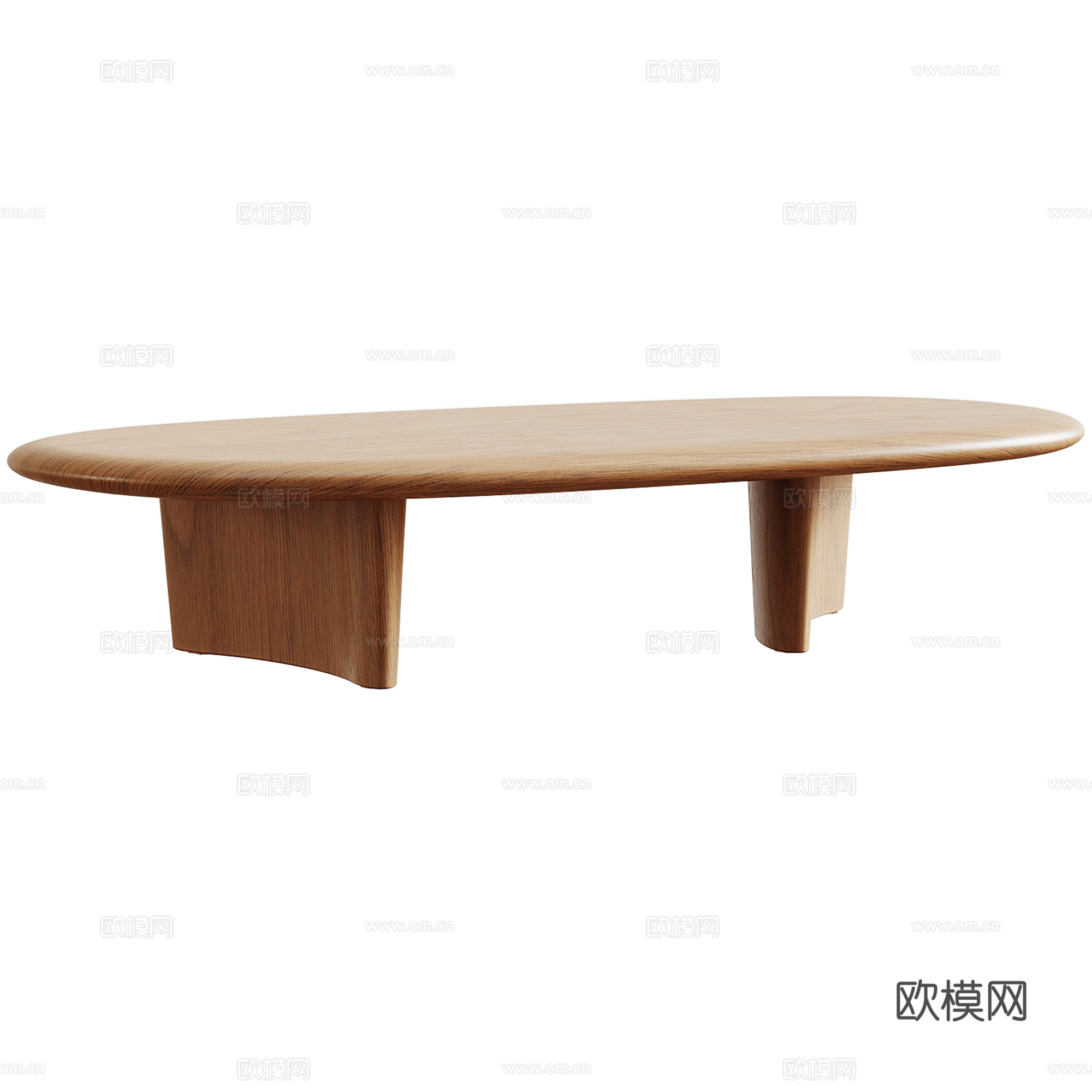 现代原木茶几3d模型