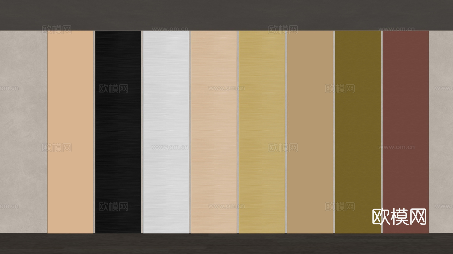 现代护墙板 金属护墙板 金属板 拉丝金属 古铜金属 拉丝不锈su模型
