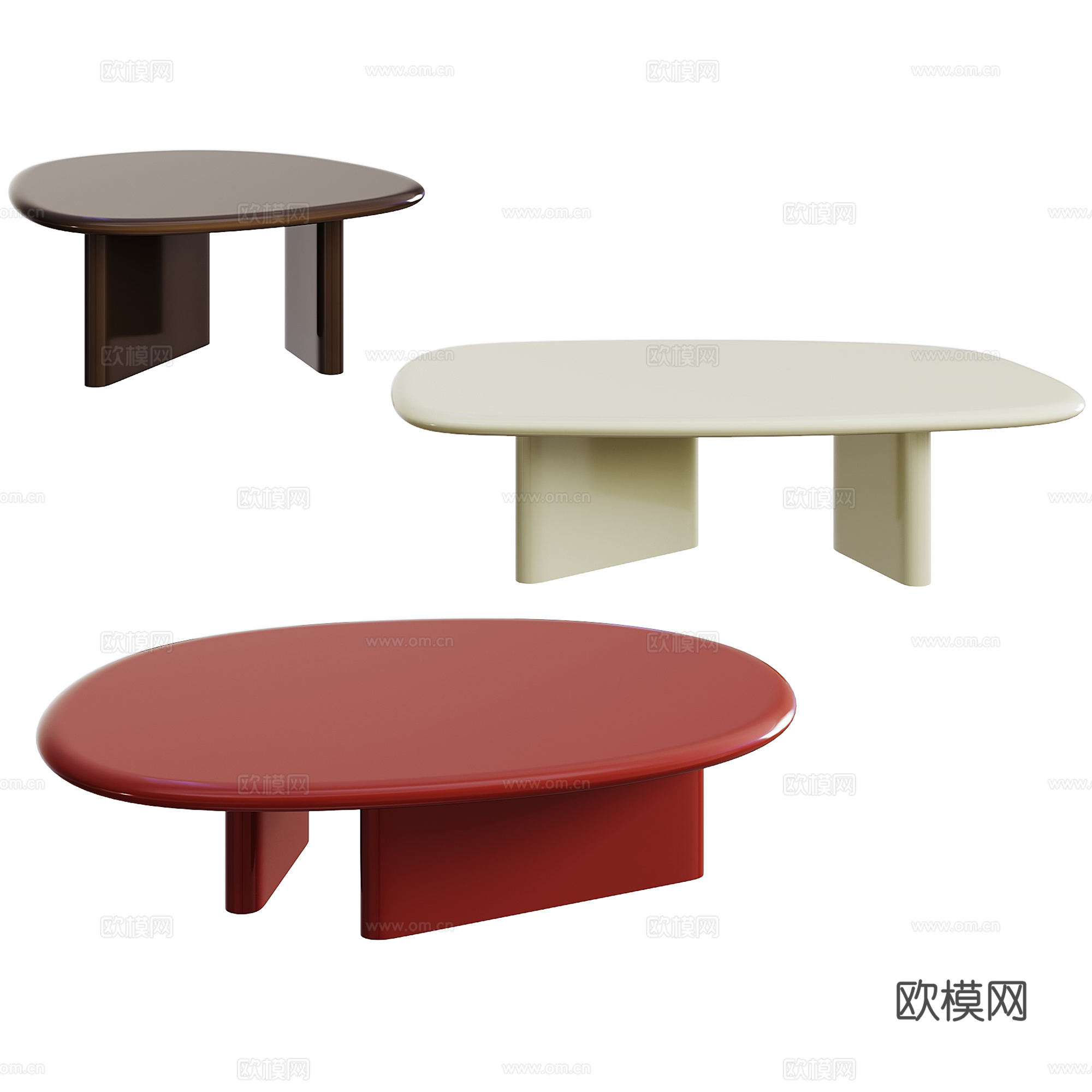 现代极简茶几3d模型