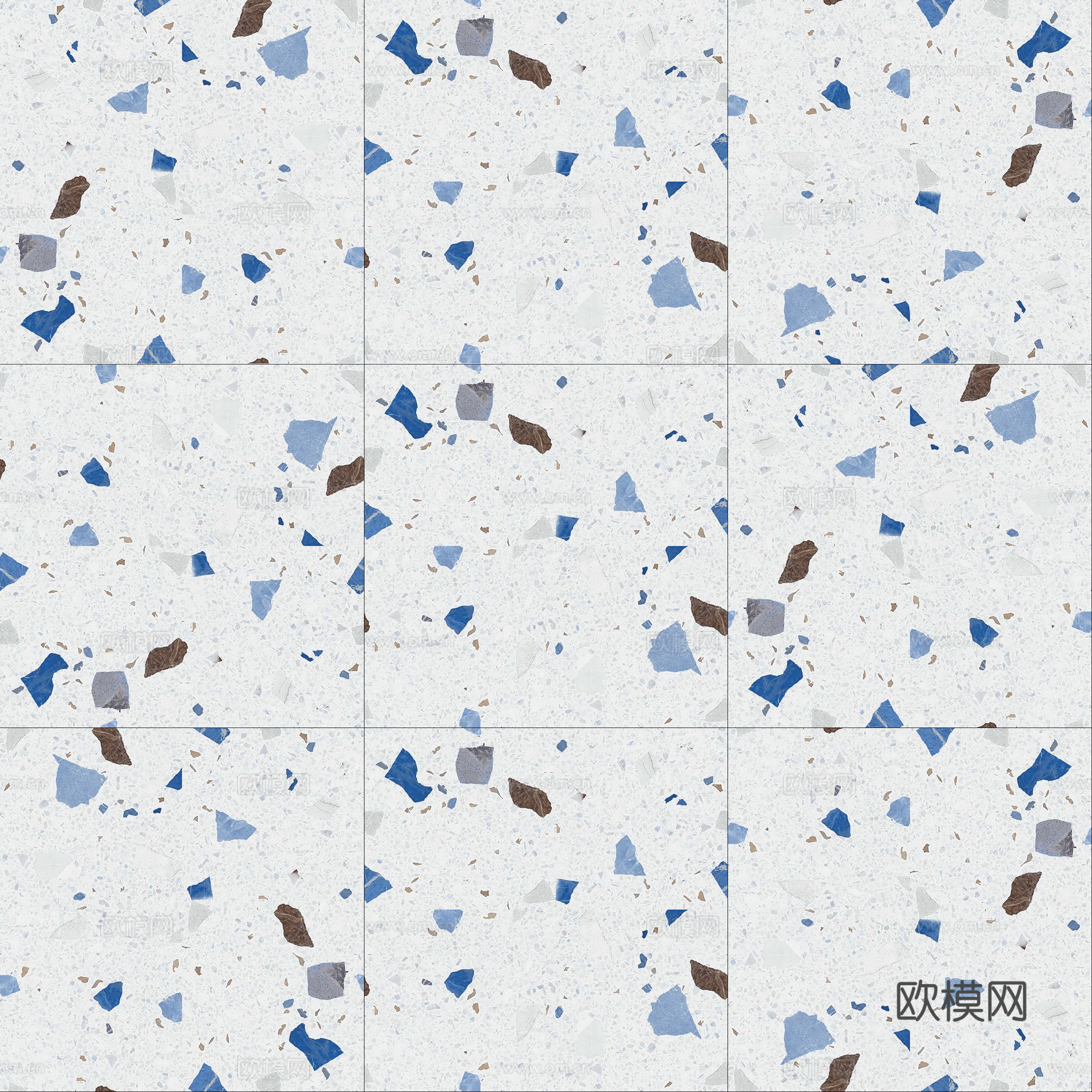 无缝白色水磨石 白色水磨石地砖 小清新彩色水磨石砖