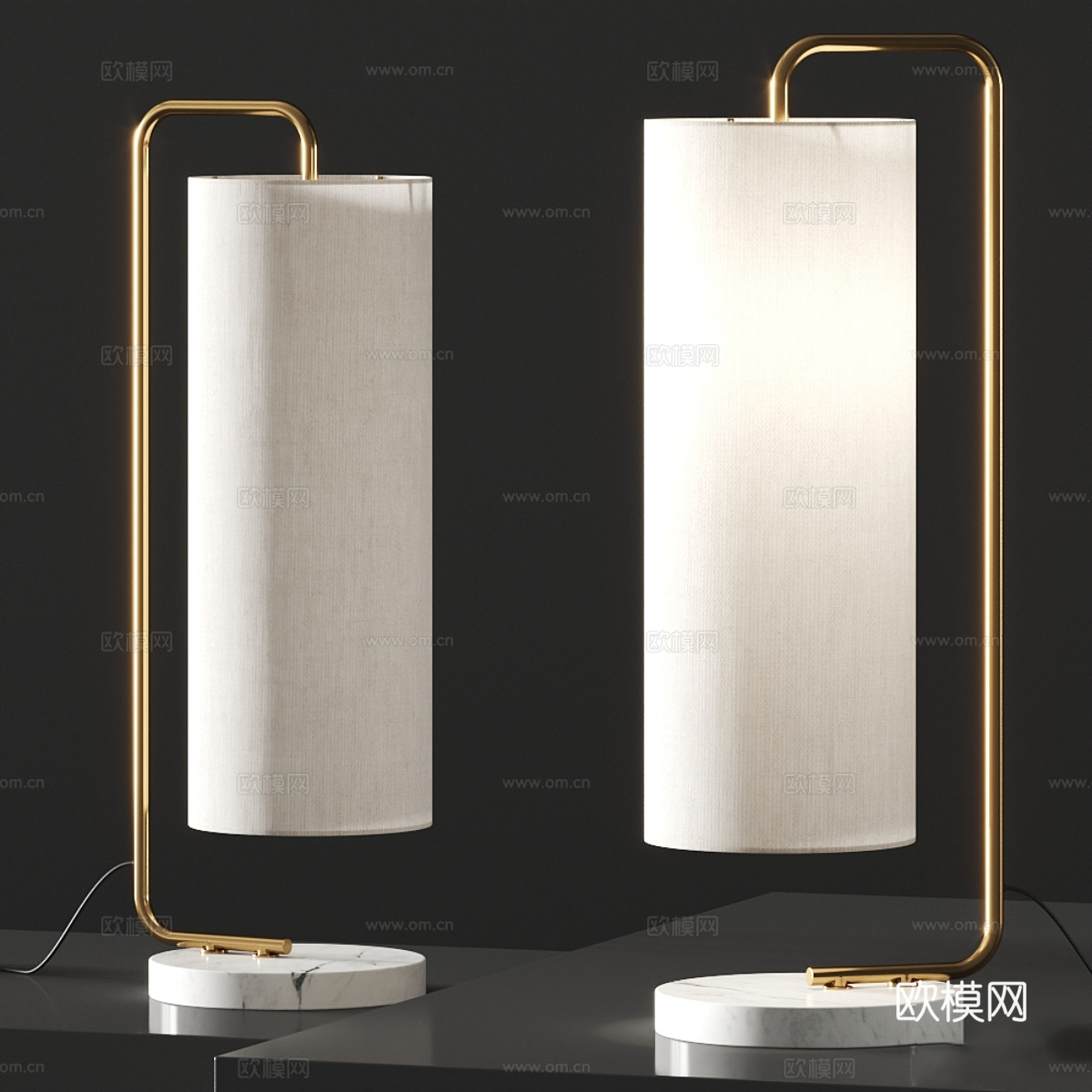 现代轻奢装饰台灯3d模型