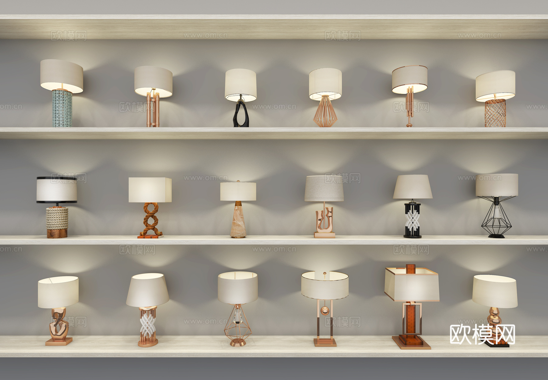 现代台灯3d模型下载