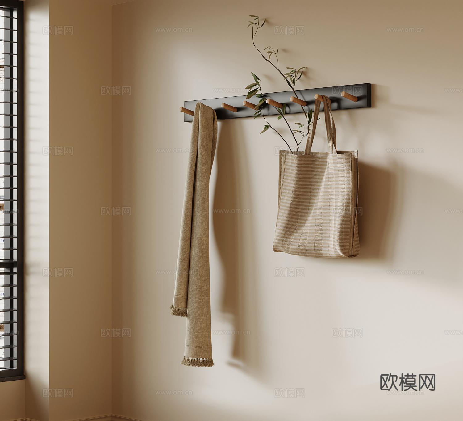 现代挂衣钩 衣架su模型