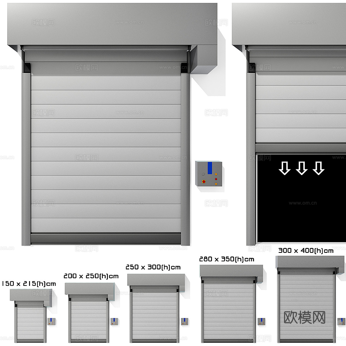 现代意式车库门3d模型