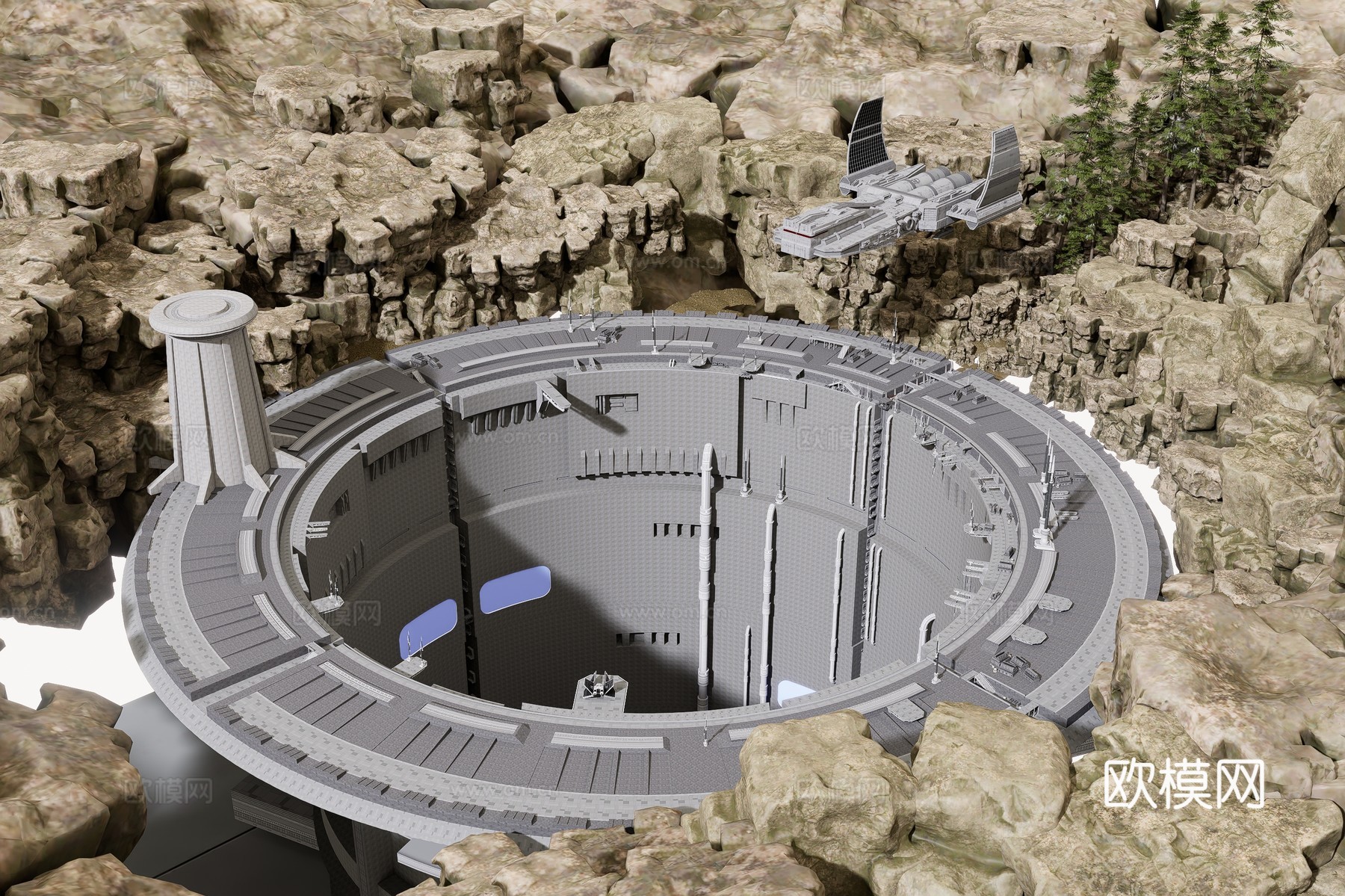 山地基地3d模型