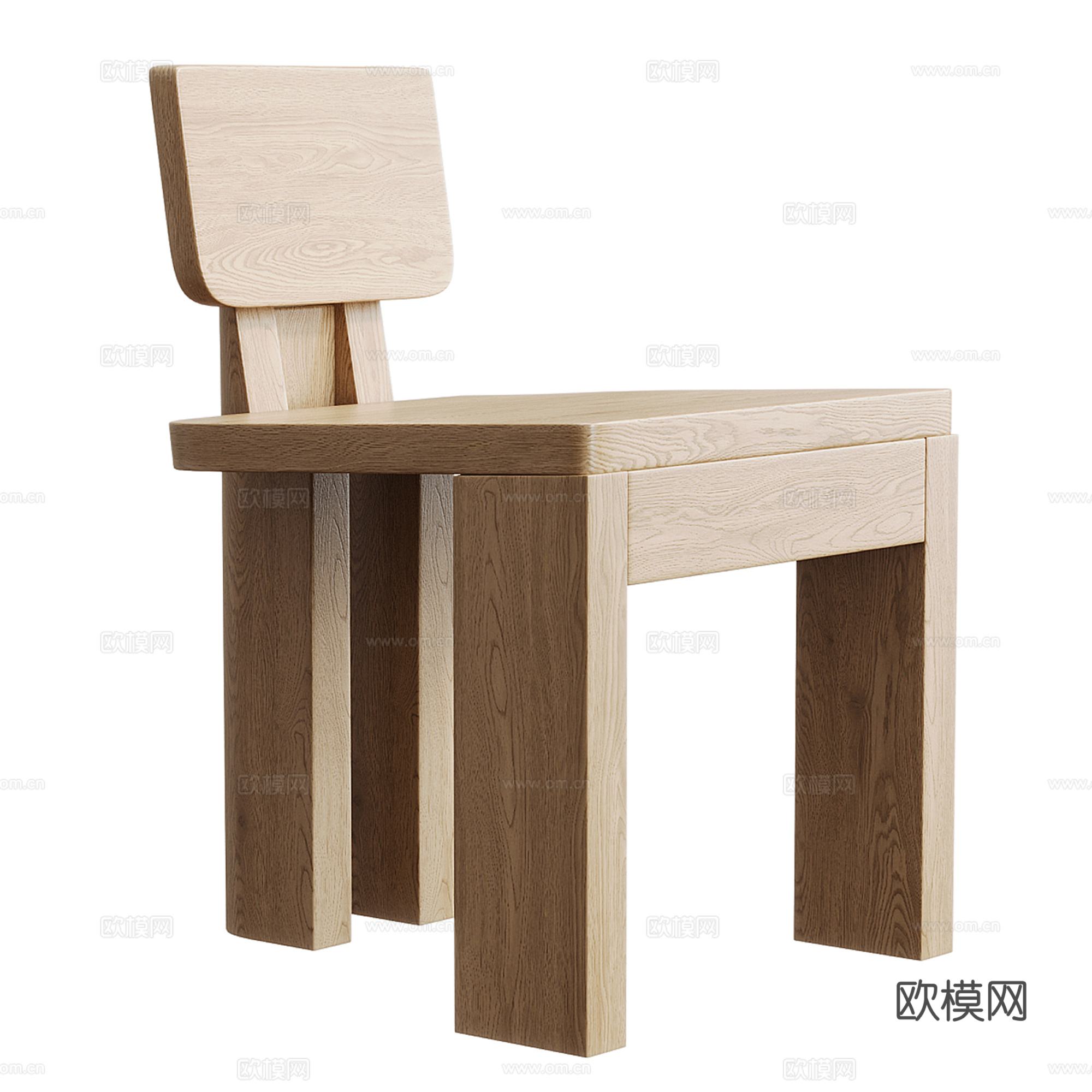 中古风单椅 餐椅 休闲椅3d模型
