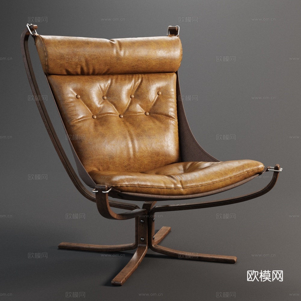 中古风休闲椅 办公椅职员椅  单椅3d模型