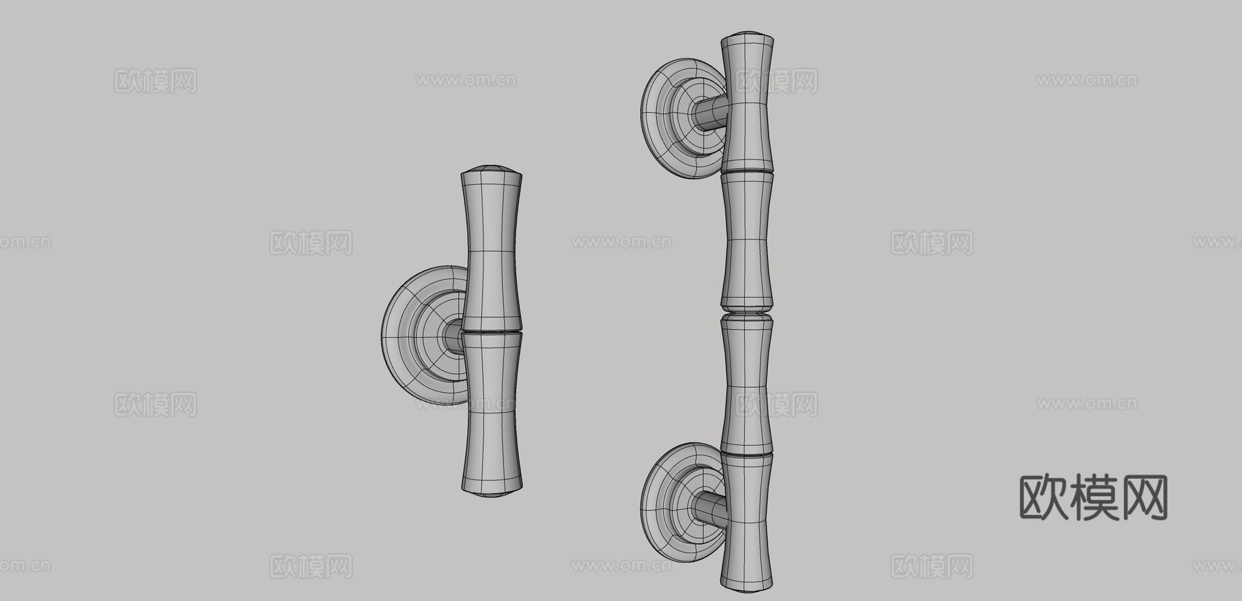 拉手 把手 竹节拉手su模型