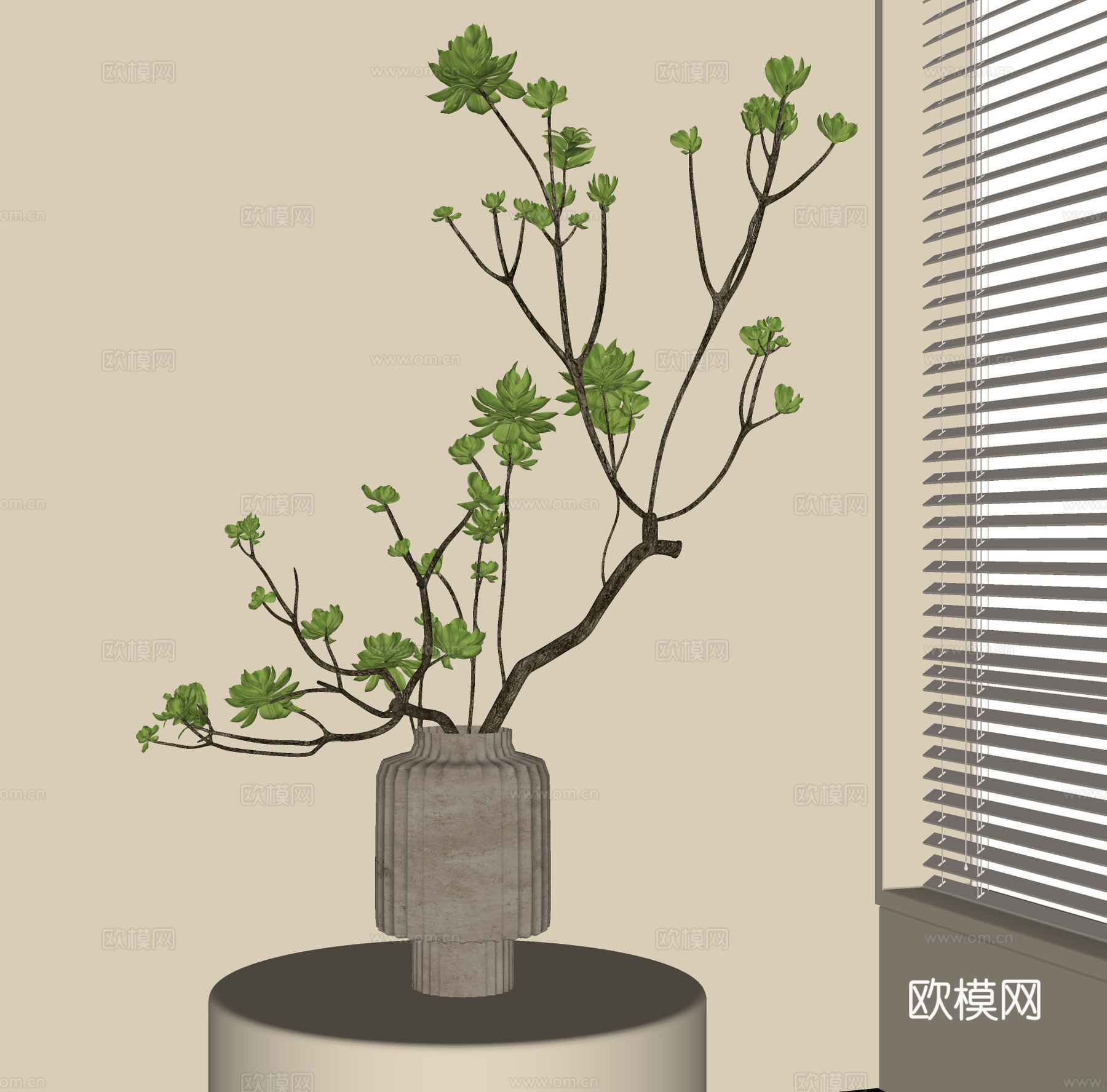 现代花瓶花艺su模型