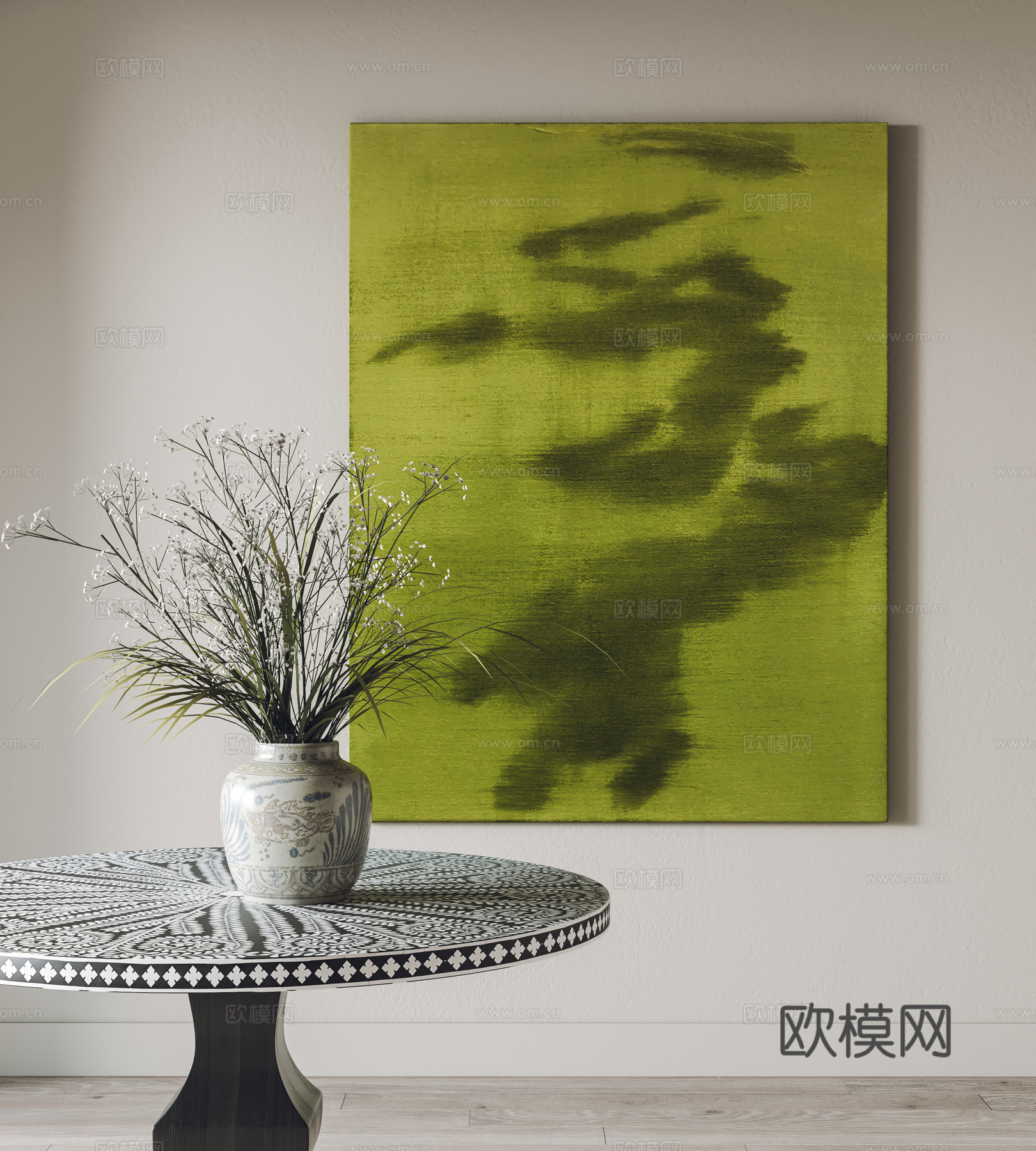 现代挂画 装饰画 摆件 餐桌 客厅挂画 玄关挂画3d模型