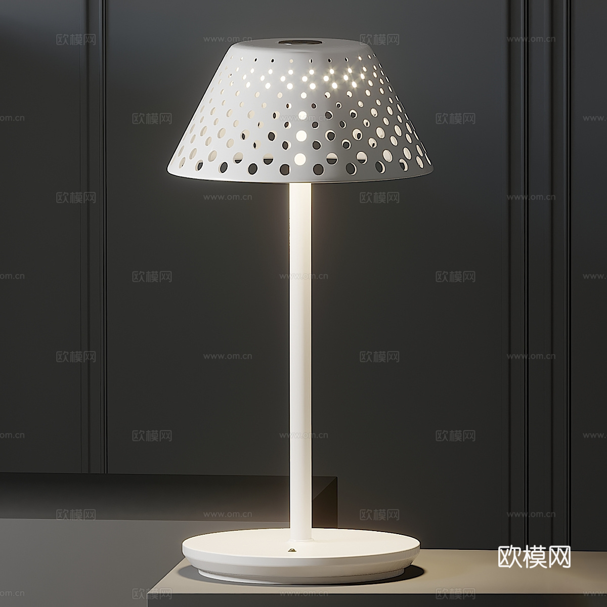 现代意式轻奢金属台灯3d模型