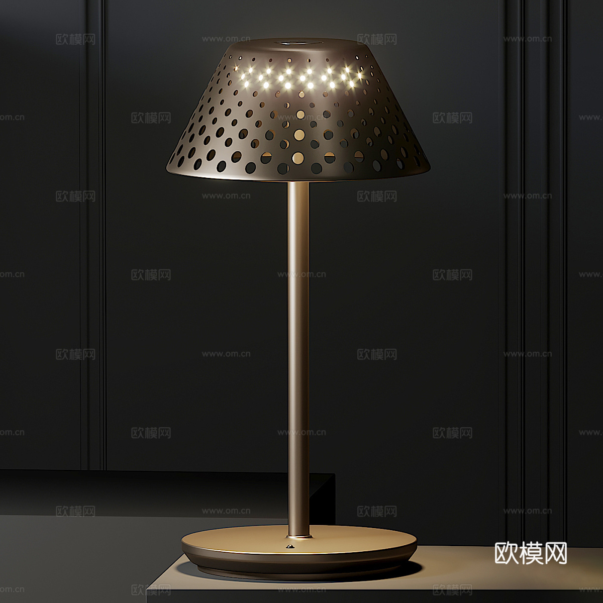 现代意式轻奢金属台灯3d模型