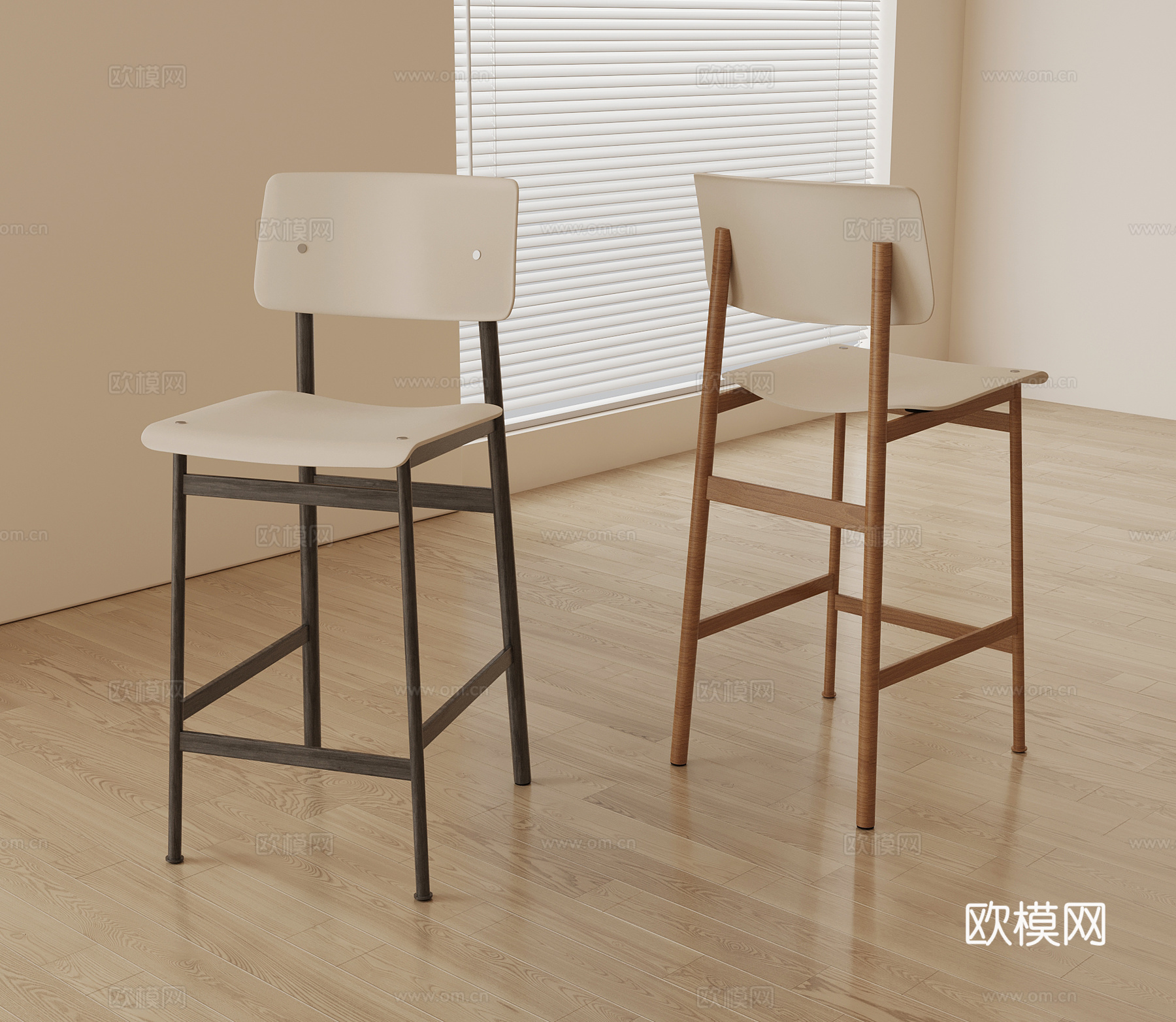 吧凳 法式中古风吧凳3d模型下载