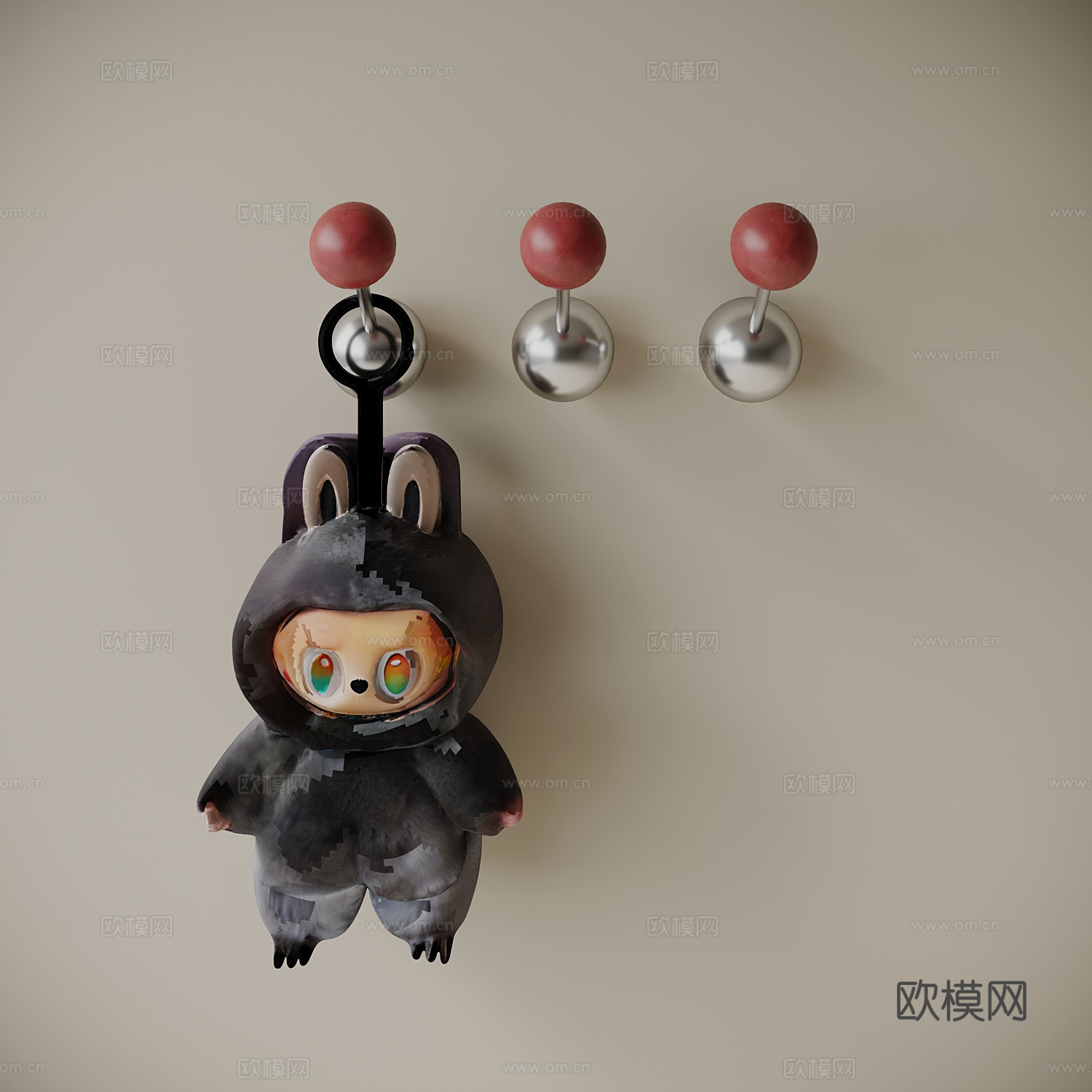 现代挂钩 钥匙玩偶3d模型