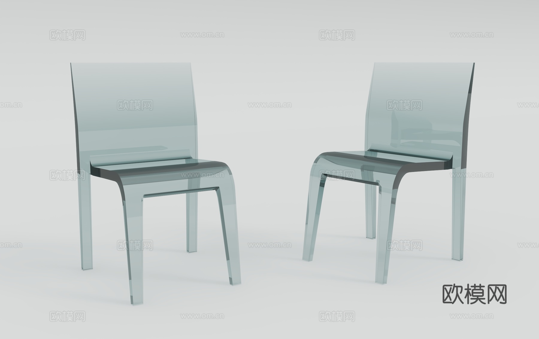 现代透明单椅3d模型