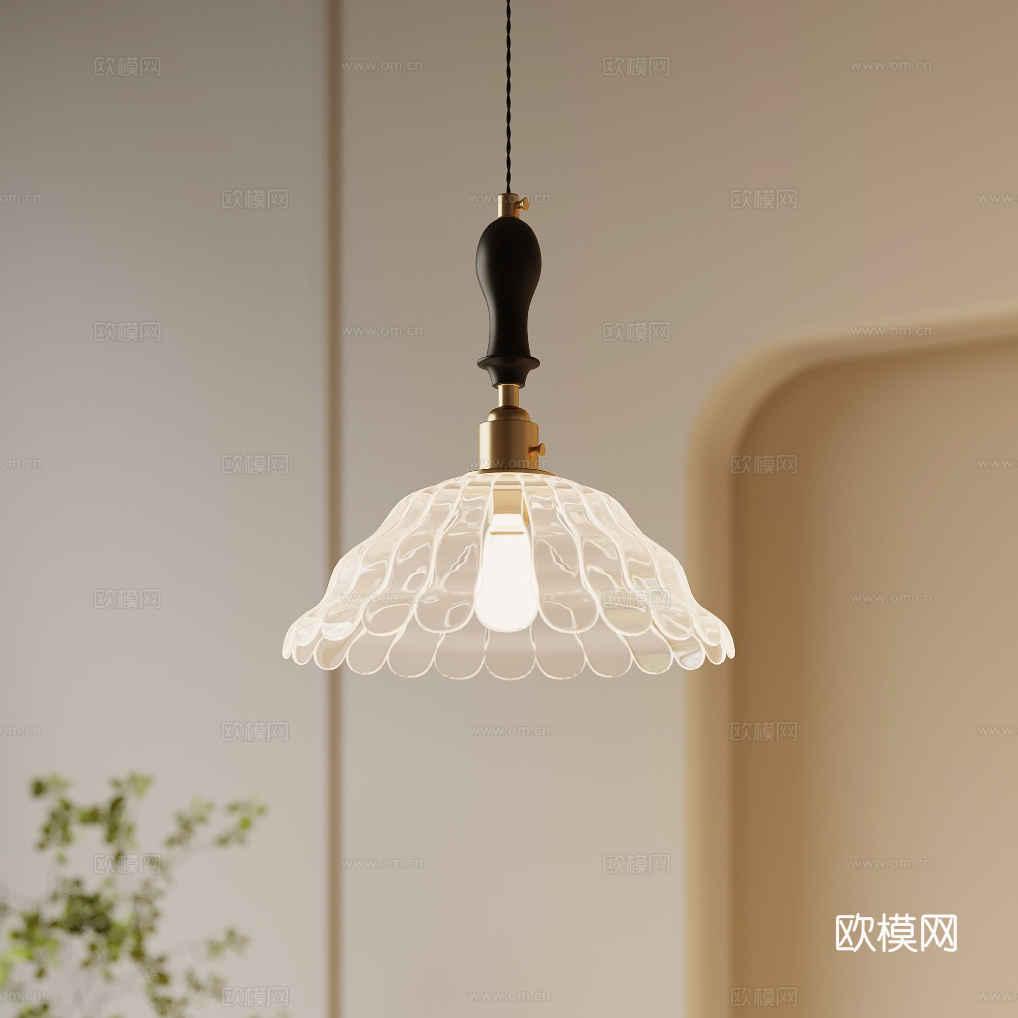 吊灯 法式复古吊灯 玻璃吊灯3d模型
