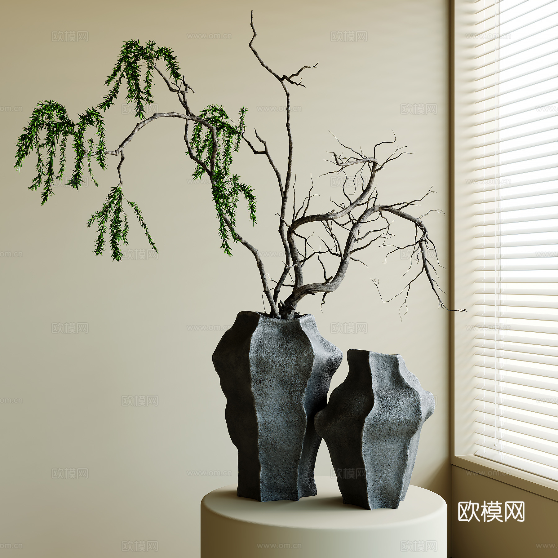 现代花瓶花艺su模型