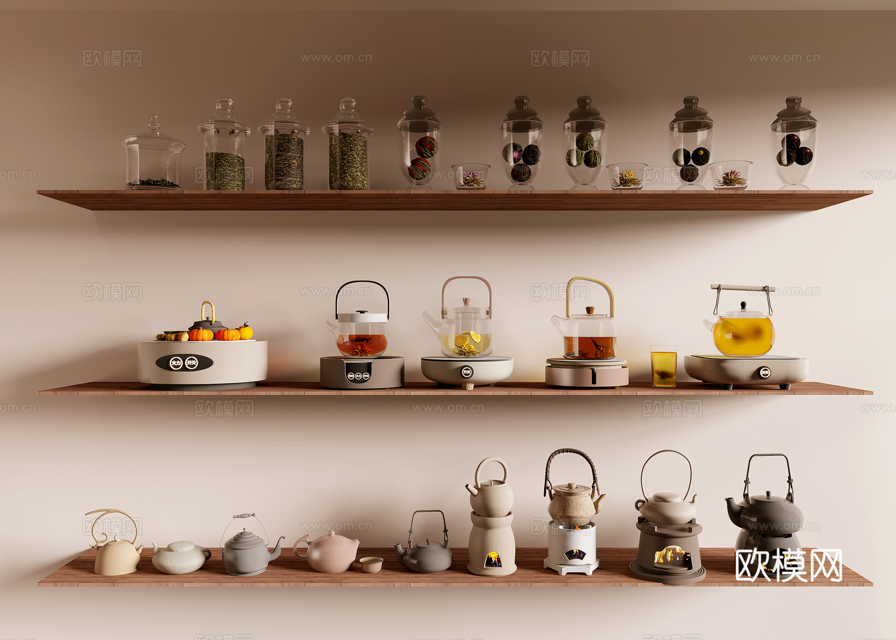 花茶   水壶   茶叶su模型