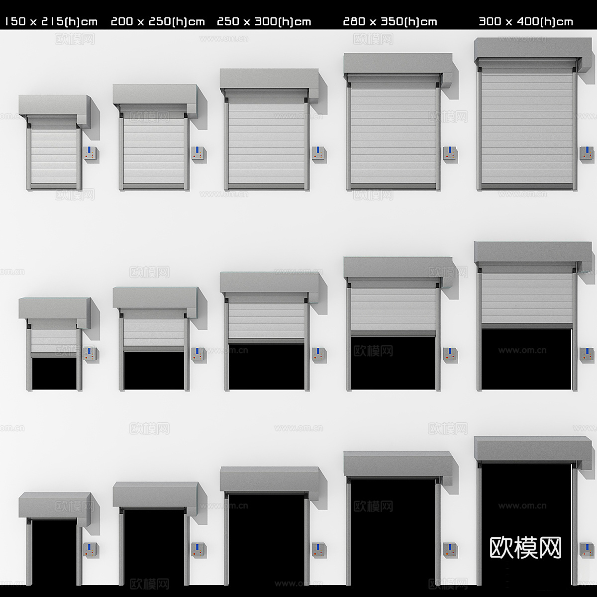 现代意式车库门3d模型