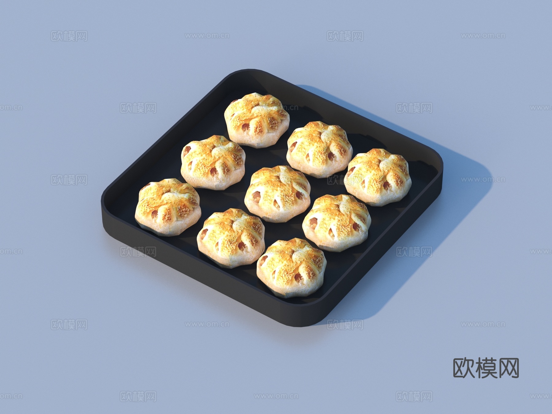 大饼 面包 饼干 食物3d模型