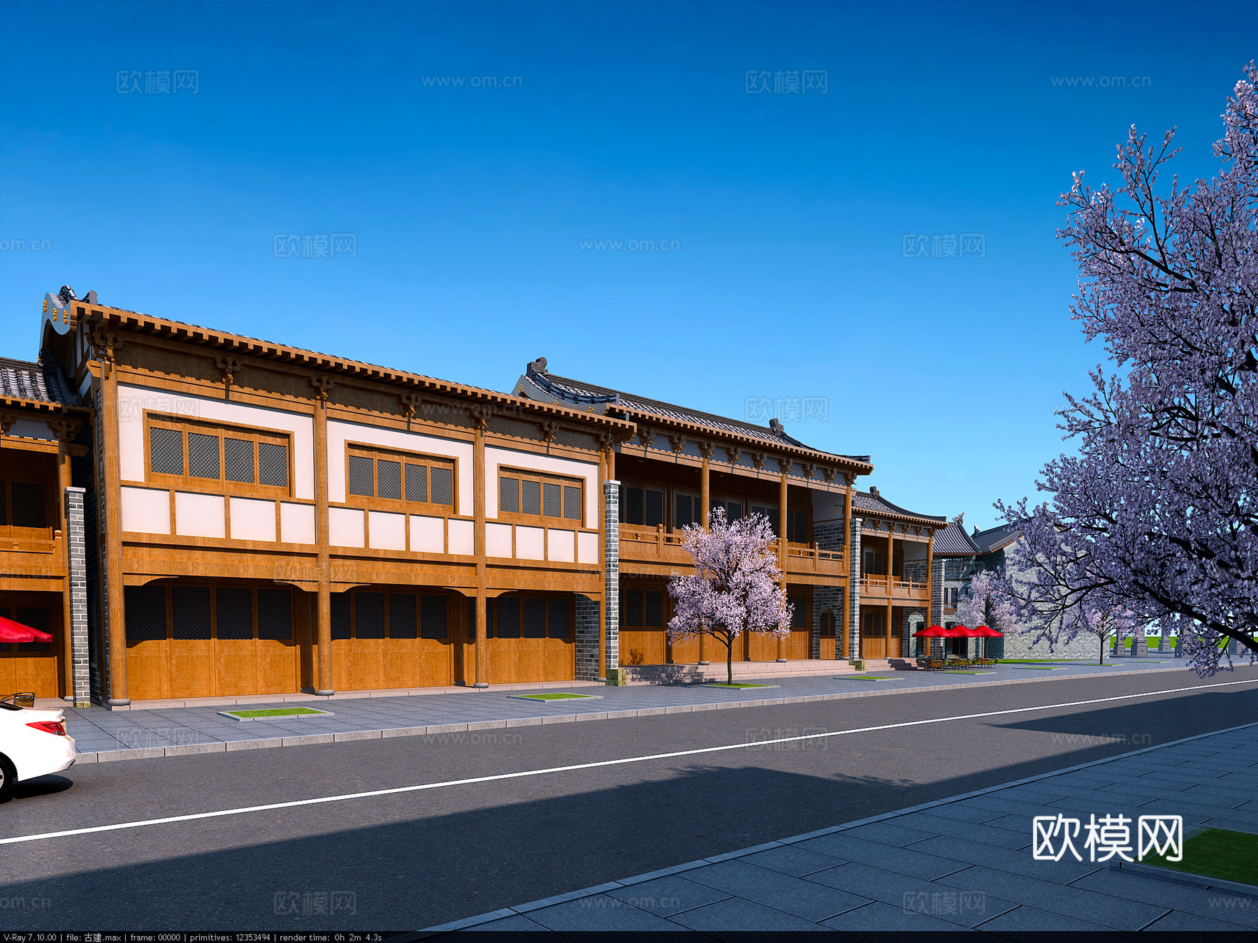 古建 小镇 古镇 民宿 中式建筑 牌坊 斗拱 商业街3d模型