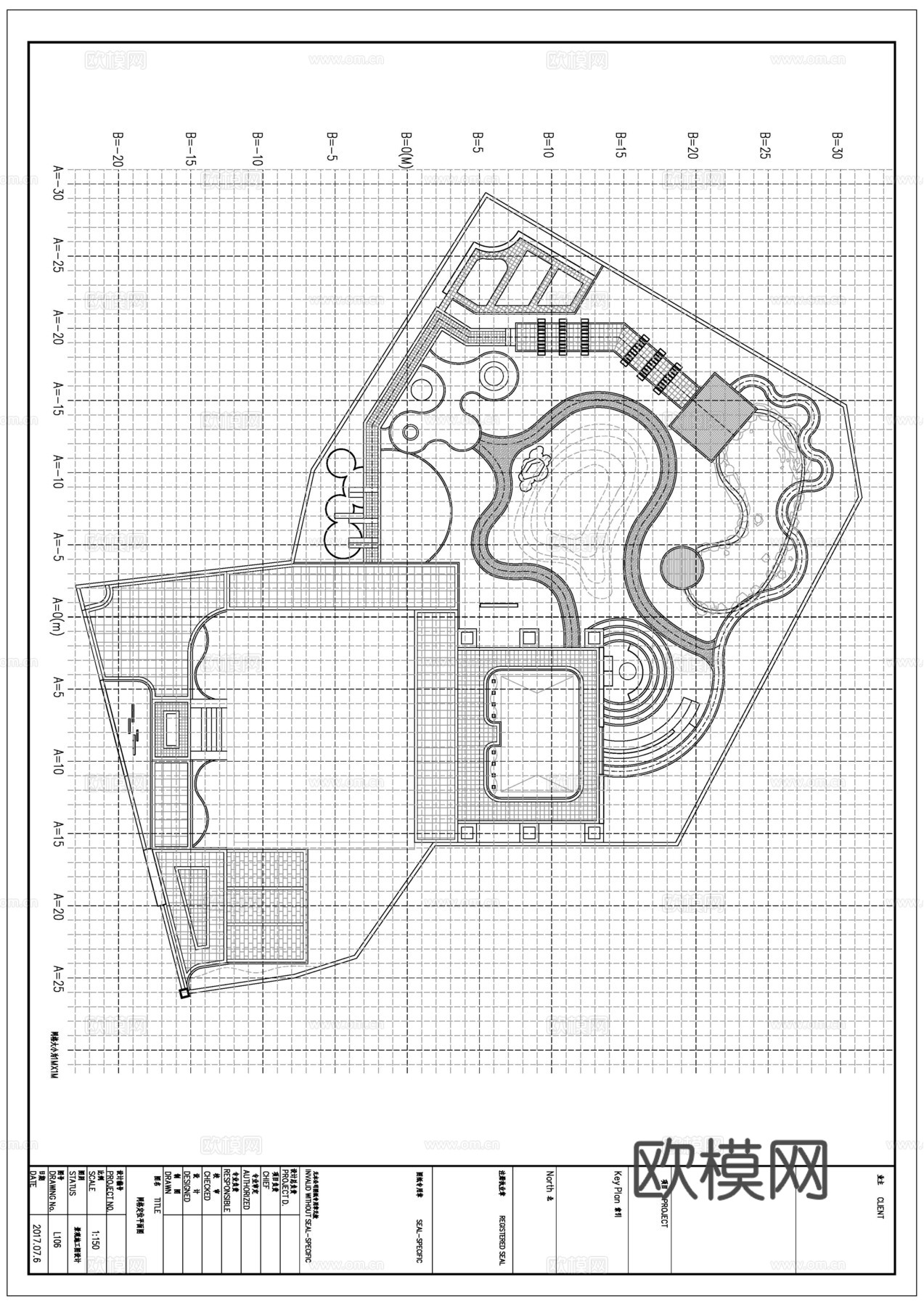 新中式庭院花园cad施工图