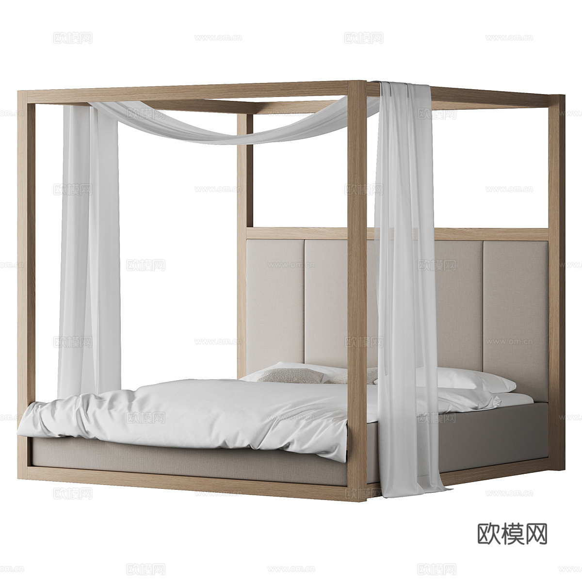 Dantone Home 出品的柳树天蓬床3d模型
