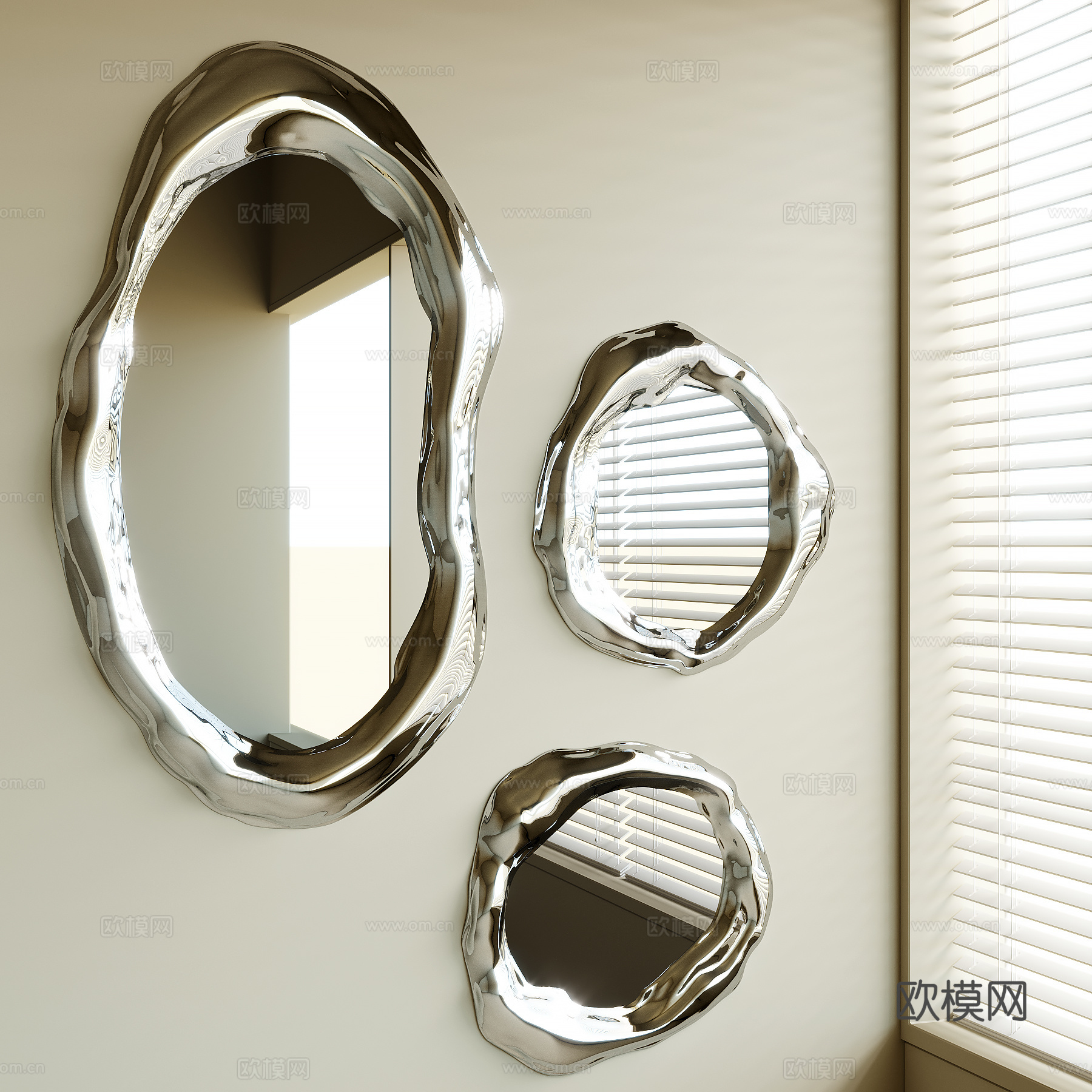 现代镜子su模型