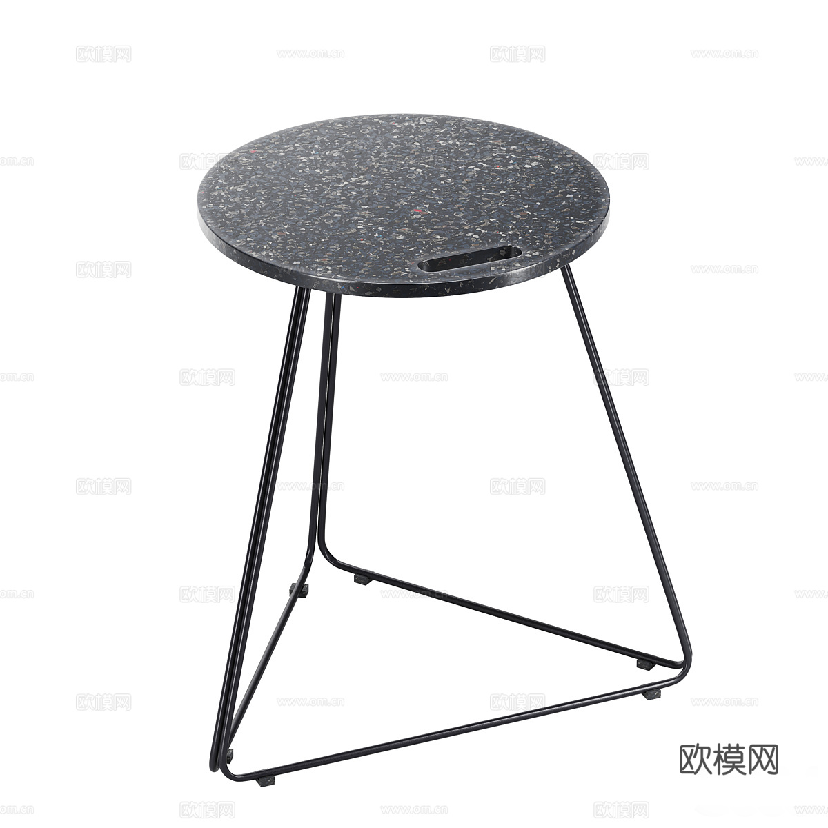 现代意式极简不锈钢吧台椅3d模型