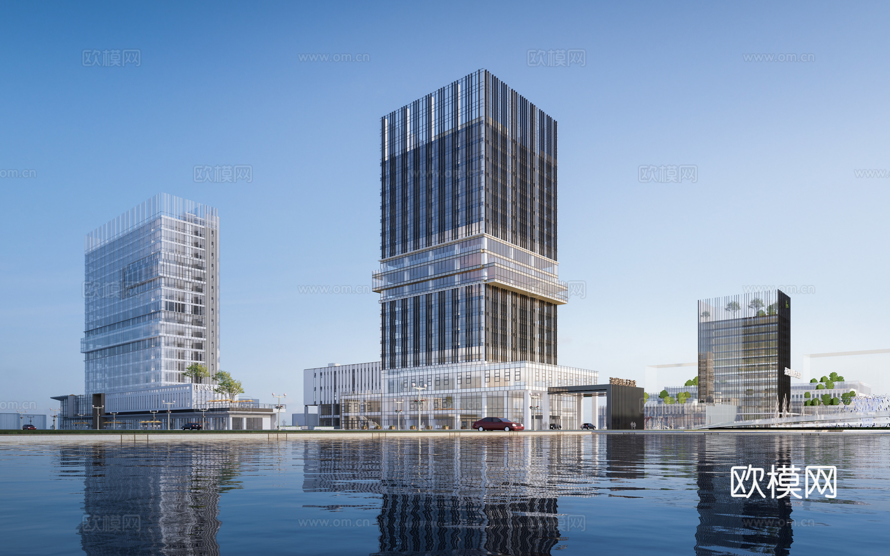 现代办公楼 写字楼 高层建筑su模型