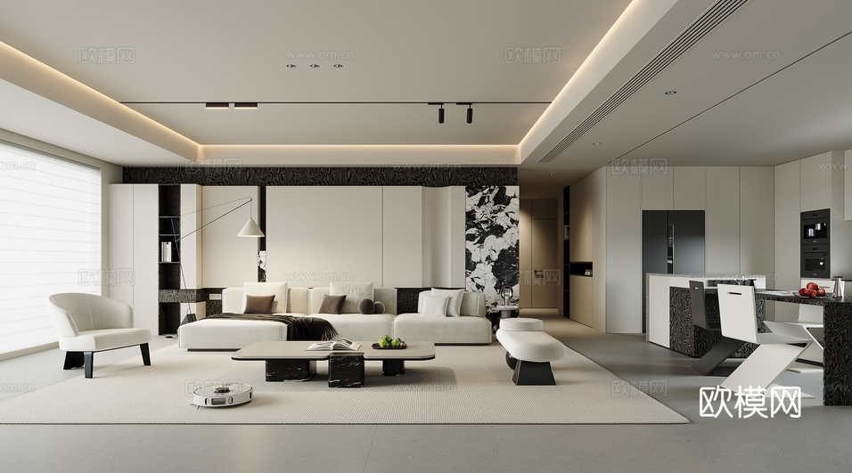 現(xiàn)代客餐廳3d模型下載