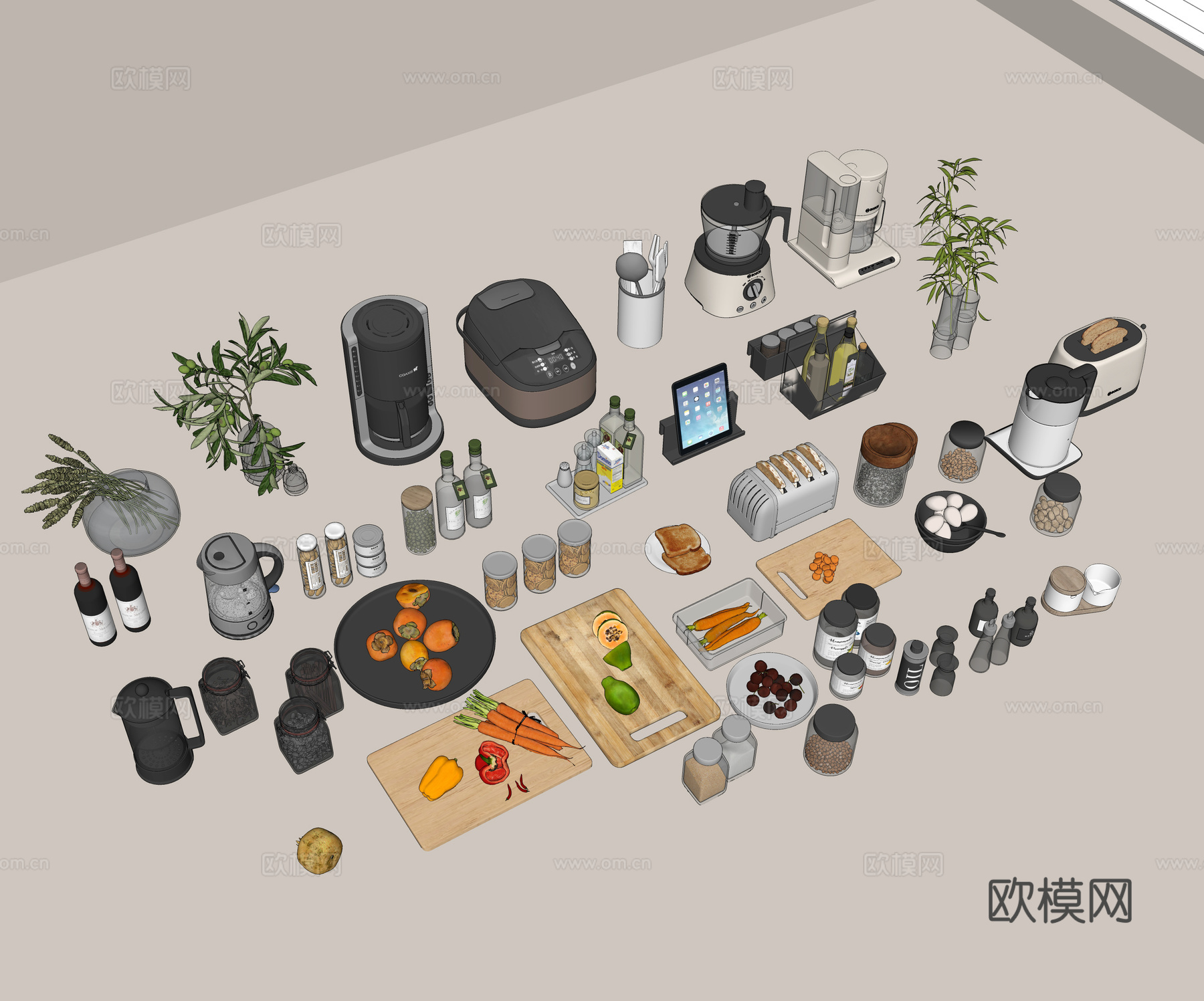 厨房用品 厨房小家电 厨房器具 厨房用具 厨房调味罐 食物su模型