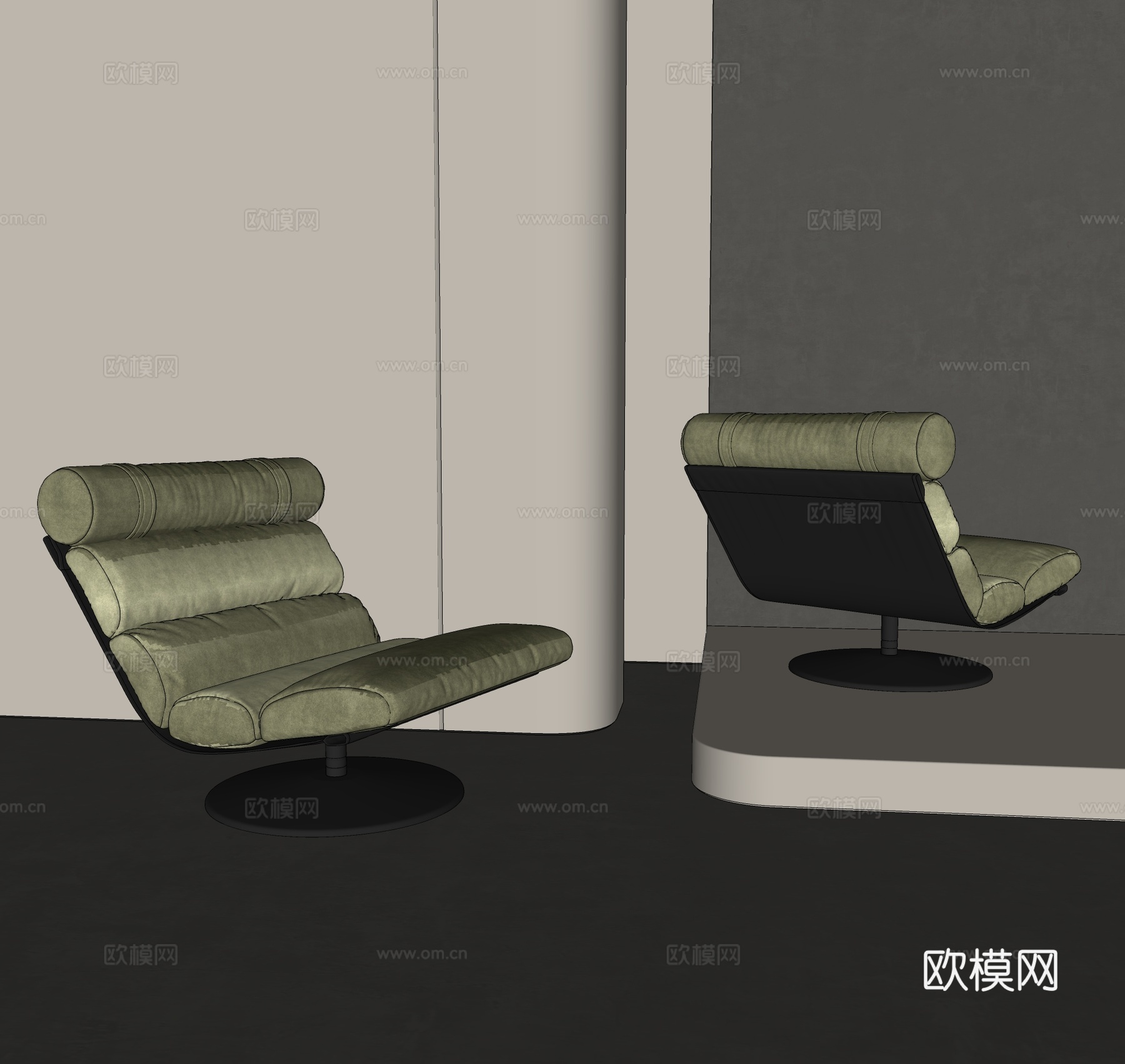 现代休闲椅 简约休闲椅 中古风休闲椅su模型