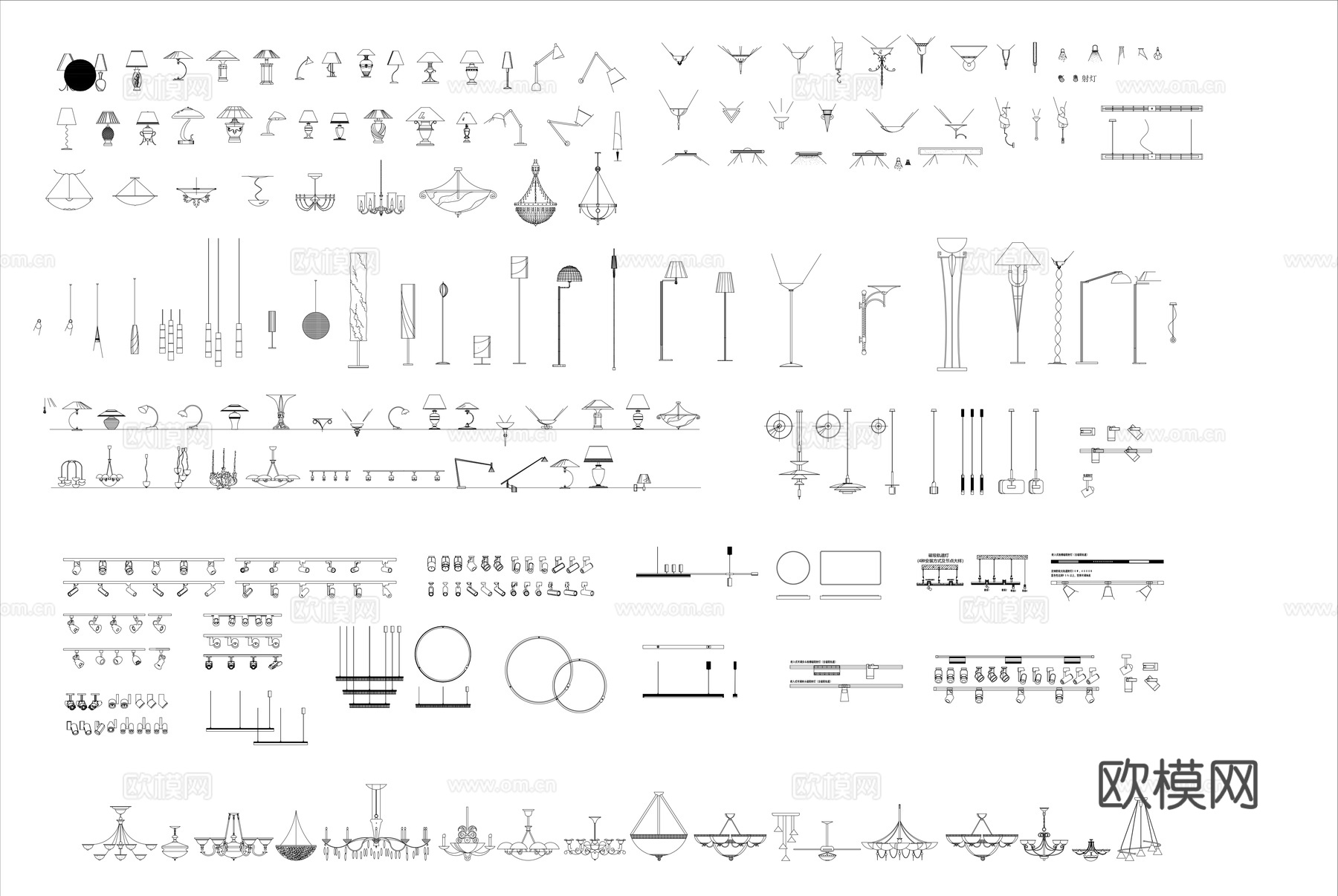 灯具CAD图库cad施工图