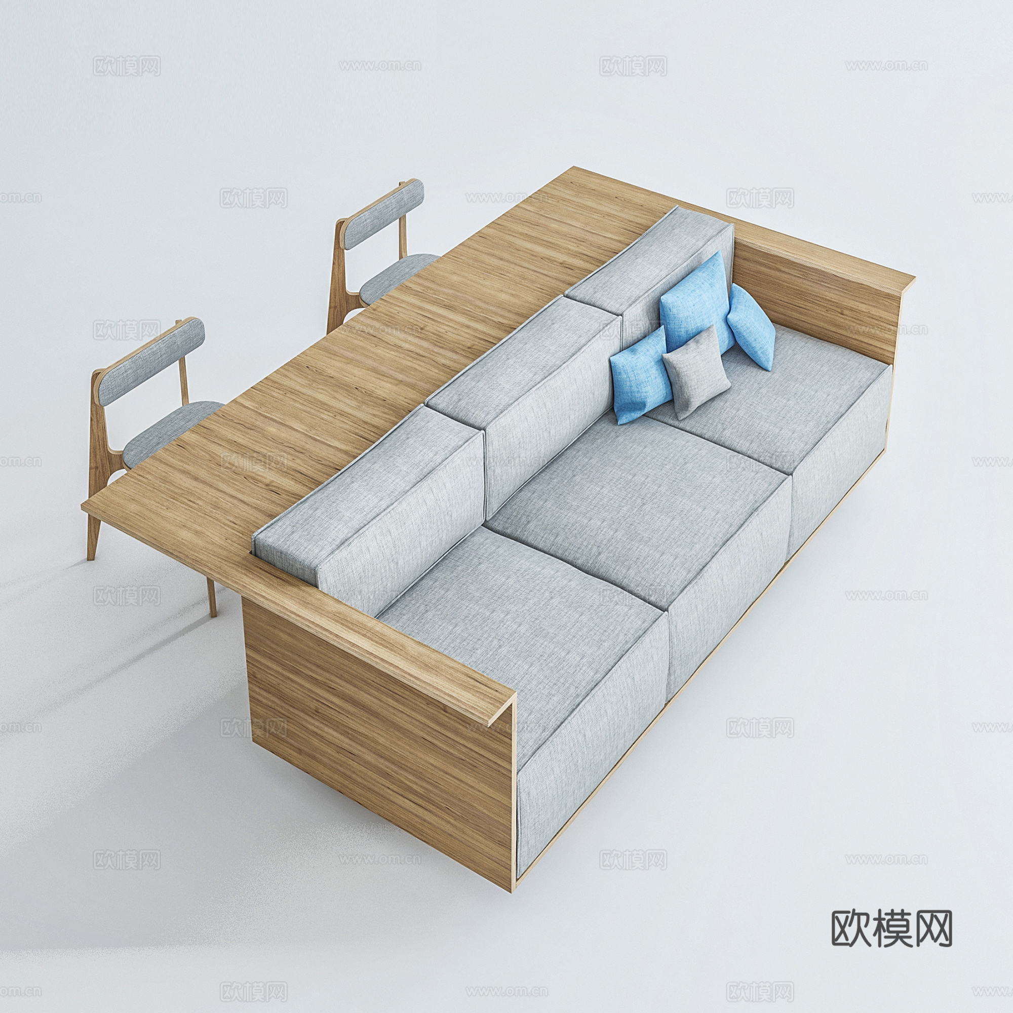 现代三人沙发3d模型