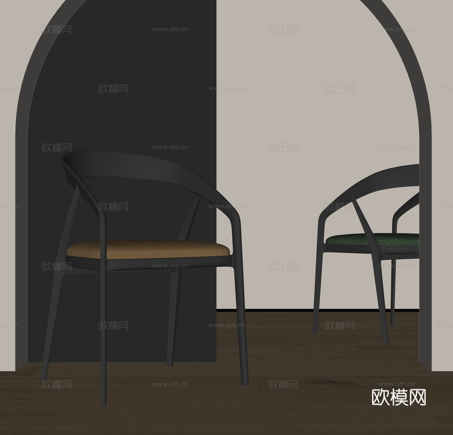 现代餐椅su模型