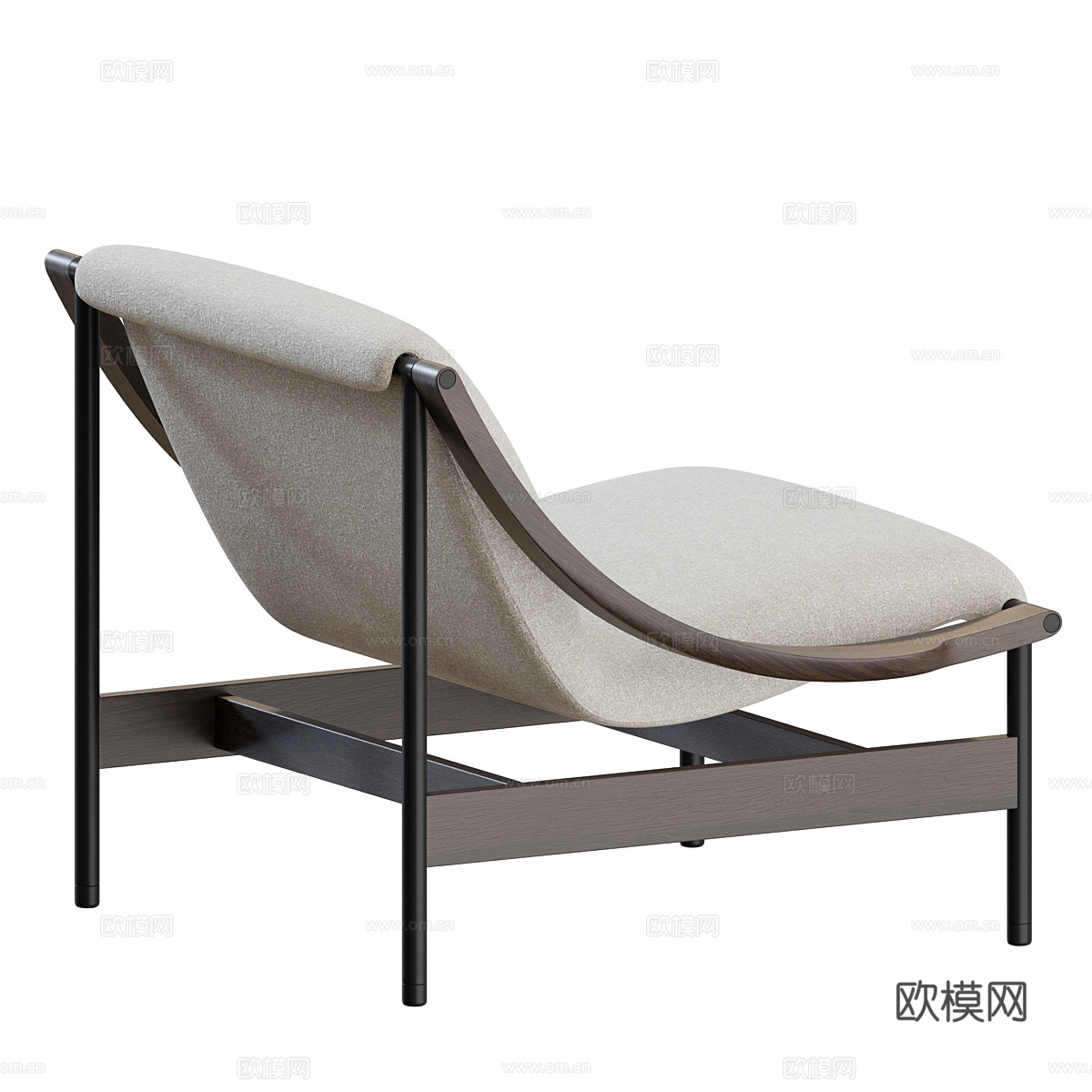 现代艺术布艺皮革扶手椅3d模型