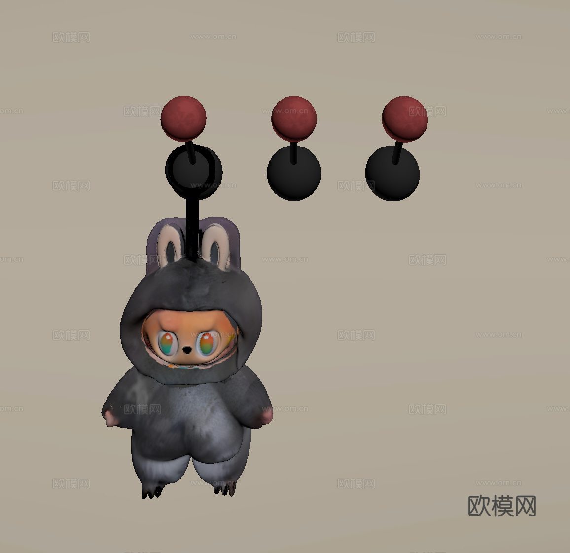 现代玩偶 玩偶摆件su模型