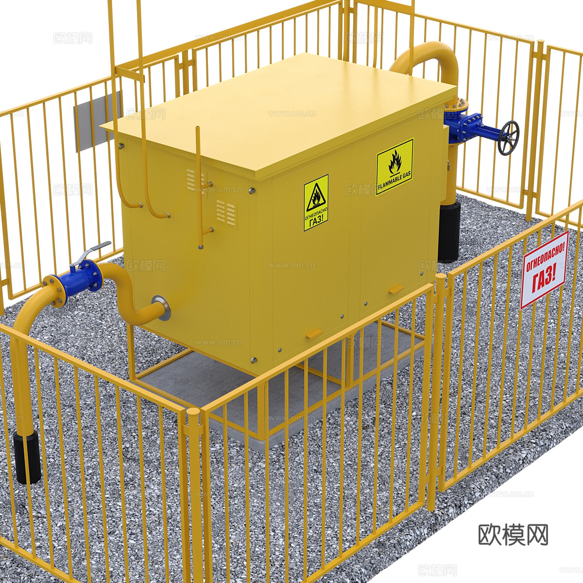 现代水力压裂气控站3d模型