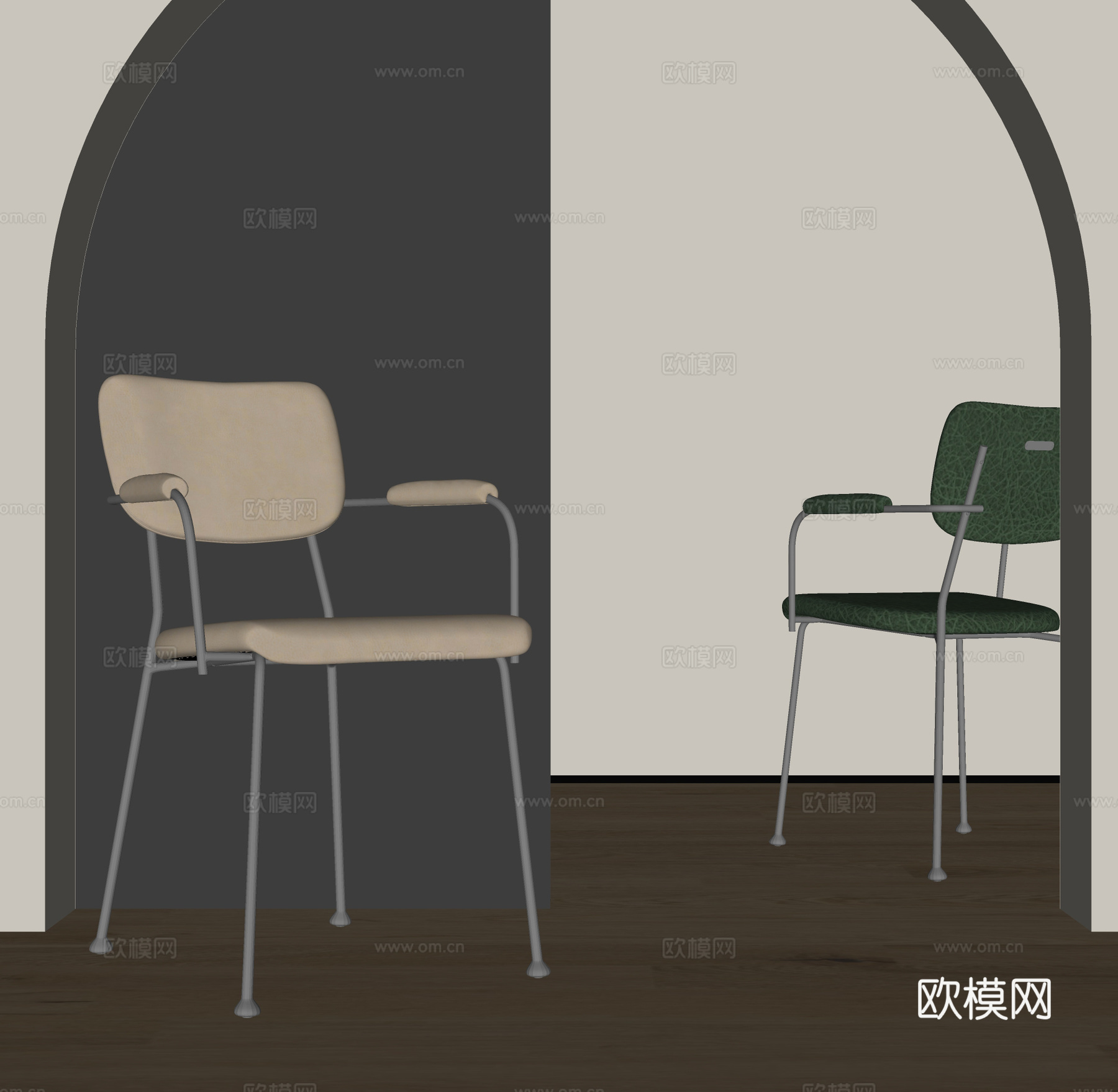 现代餐椅su模型